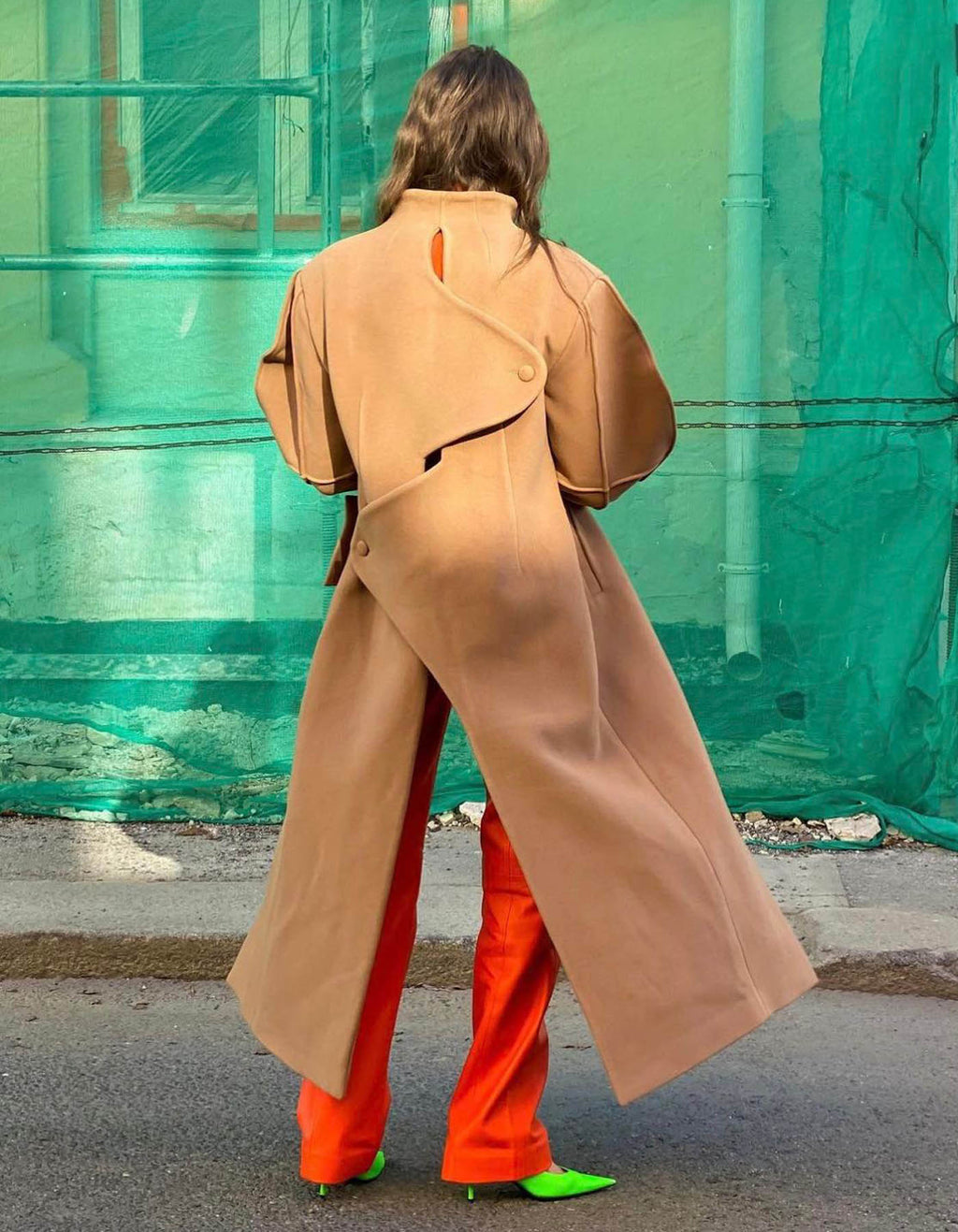 Sandy Brown Wool-Blend Coat