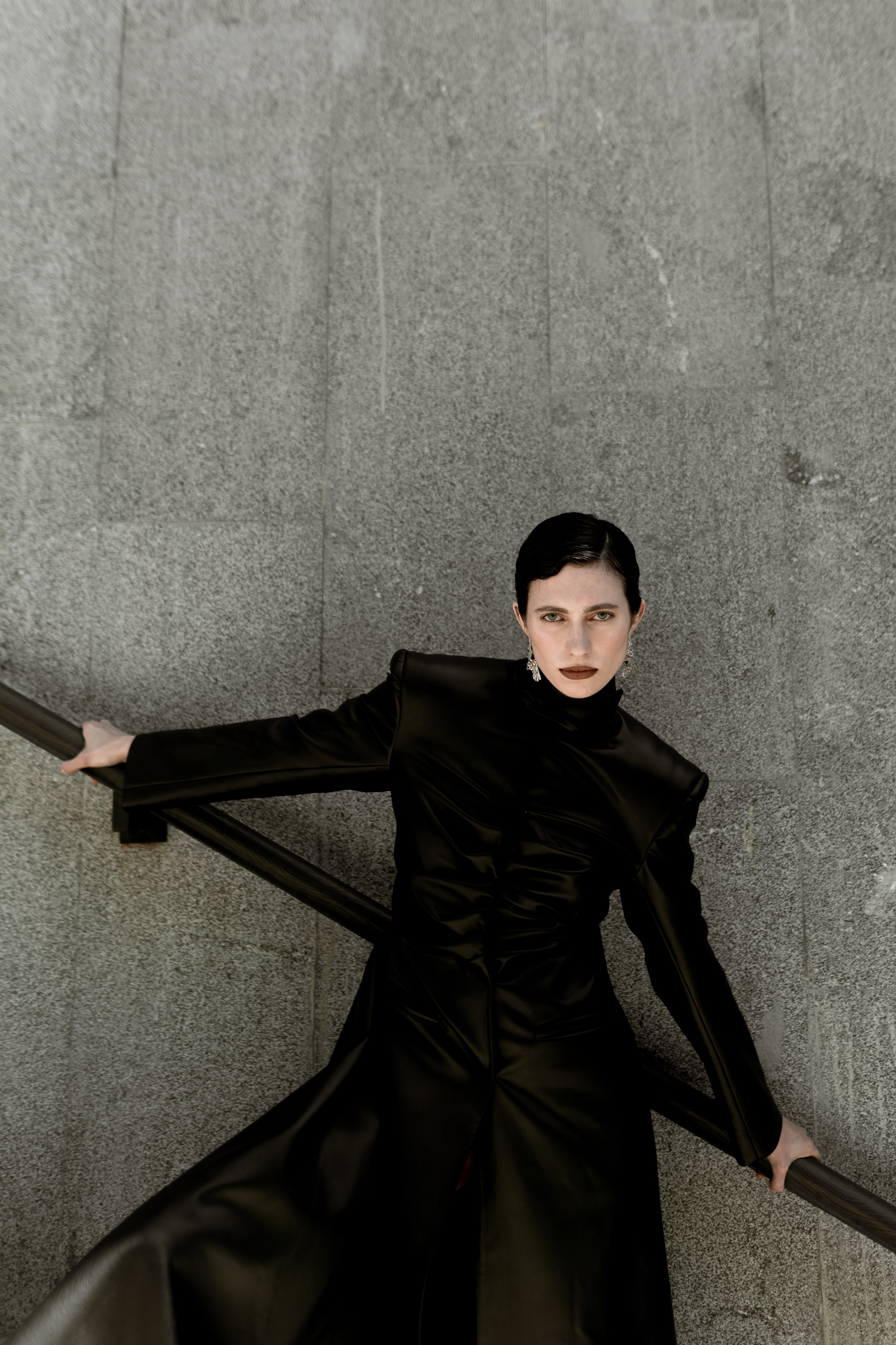 Black Faux Leather Maxi Trench Coat