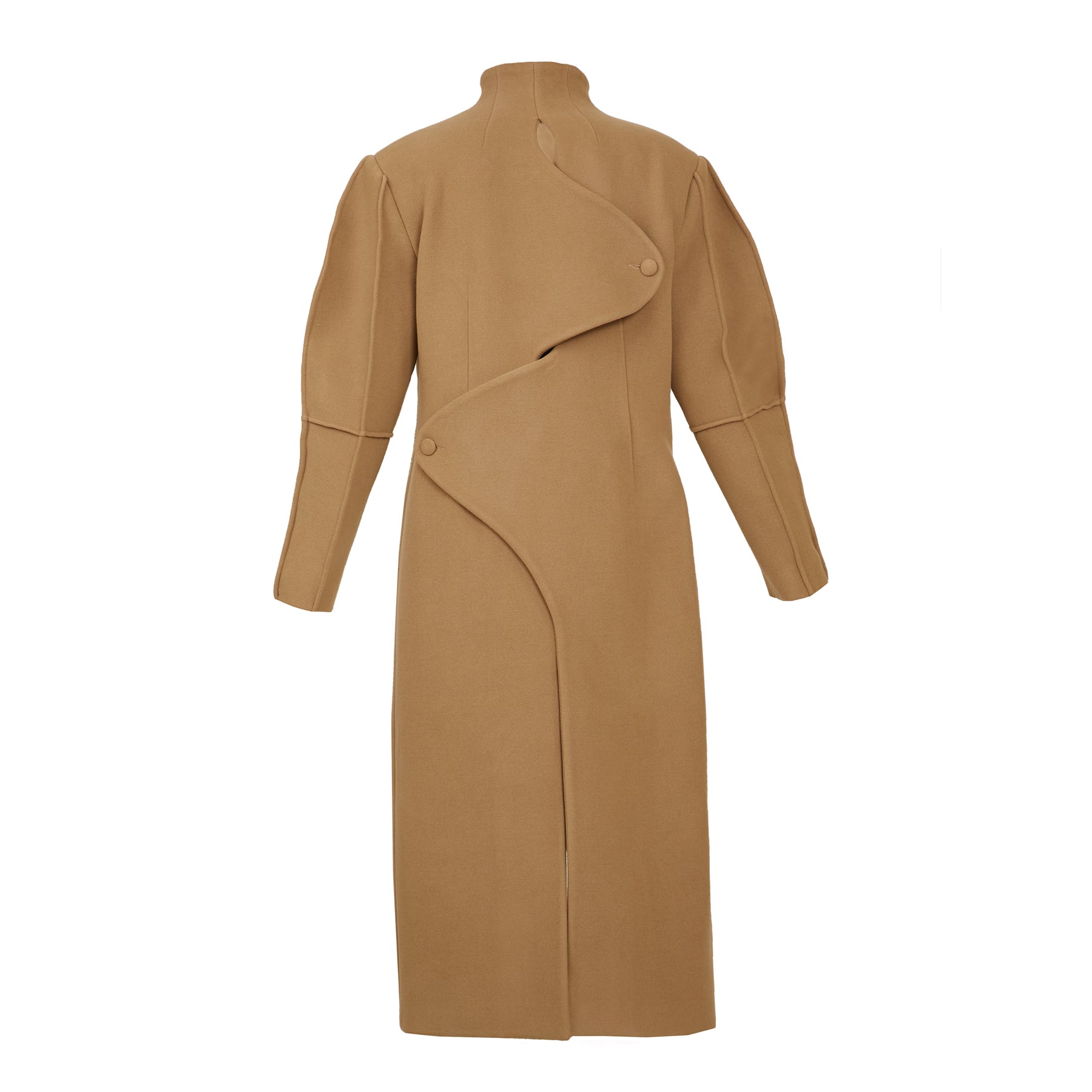 Sandy Brown Wool-Blend Coat