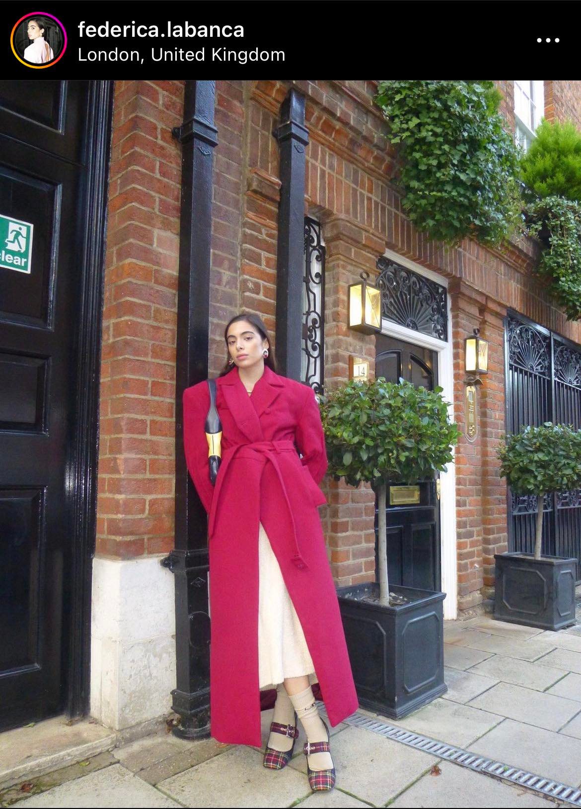 Structured Maroon Wool-Blend Coat
