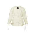 Milky White Cut-Out Back Blazer with Ruched Sleeves
