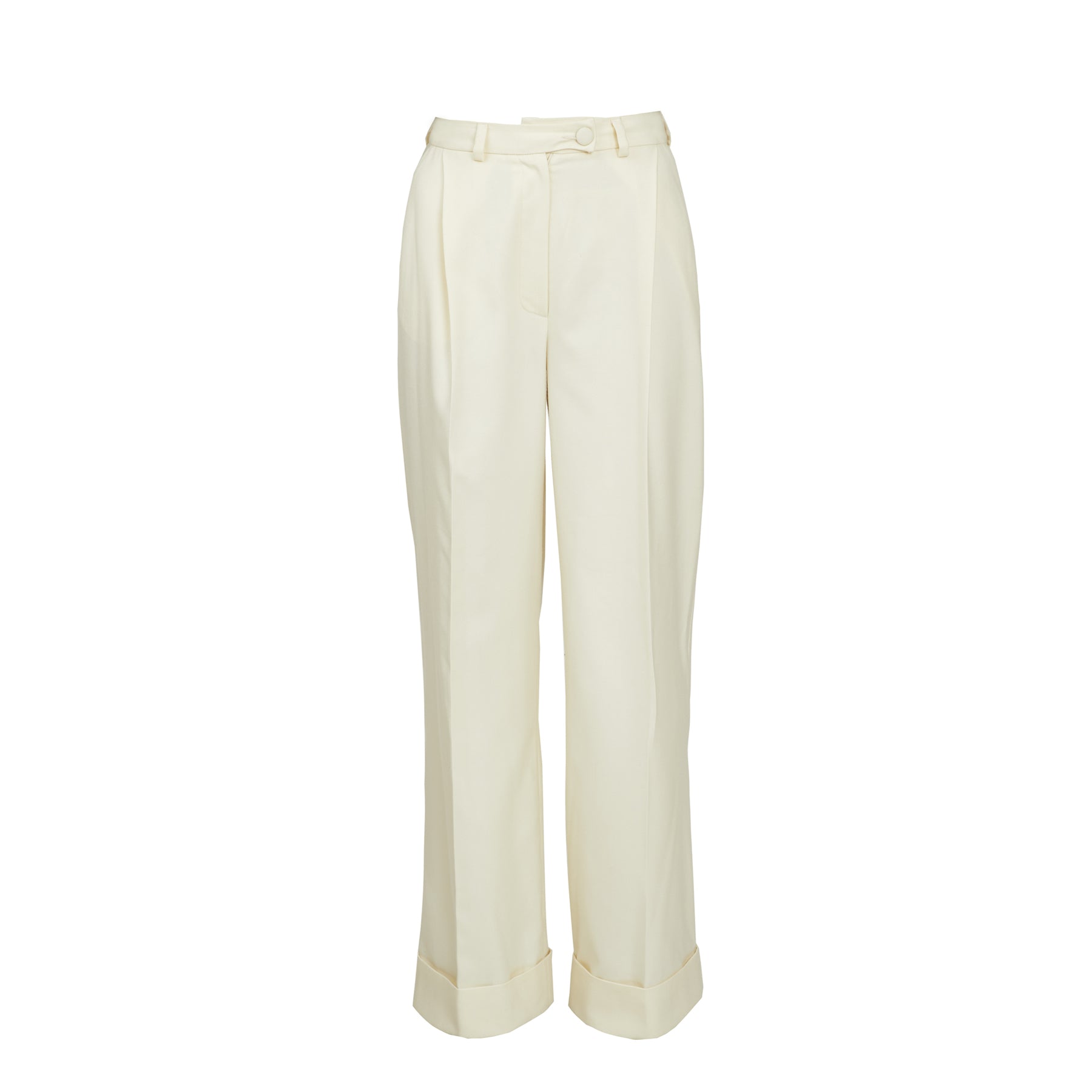 Milky White Wide-Leg Trousers