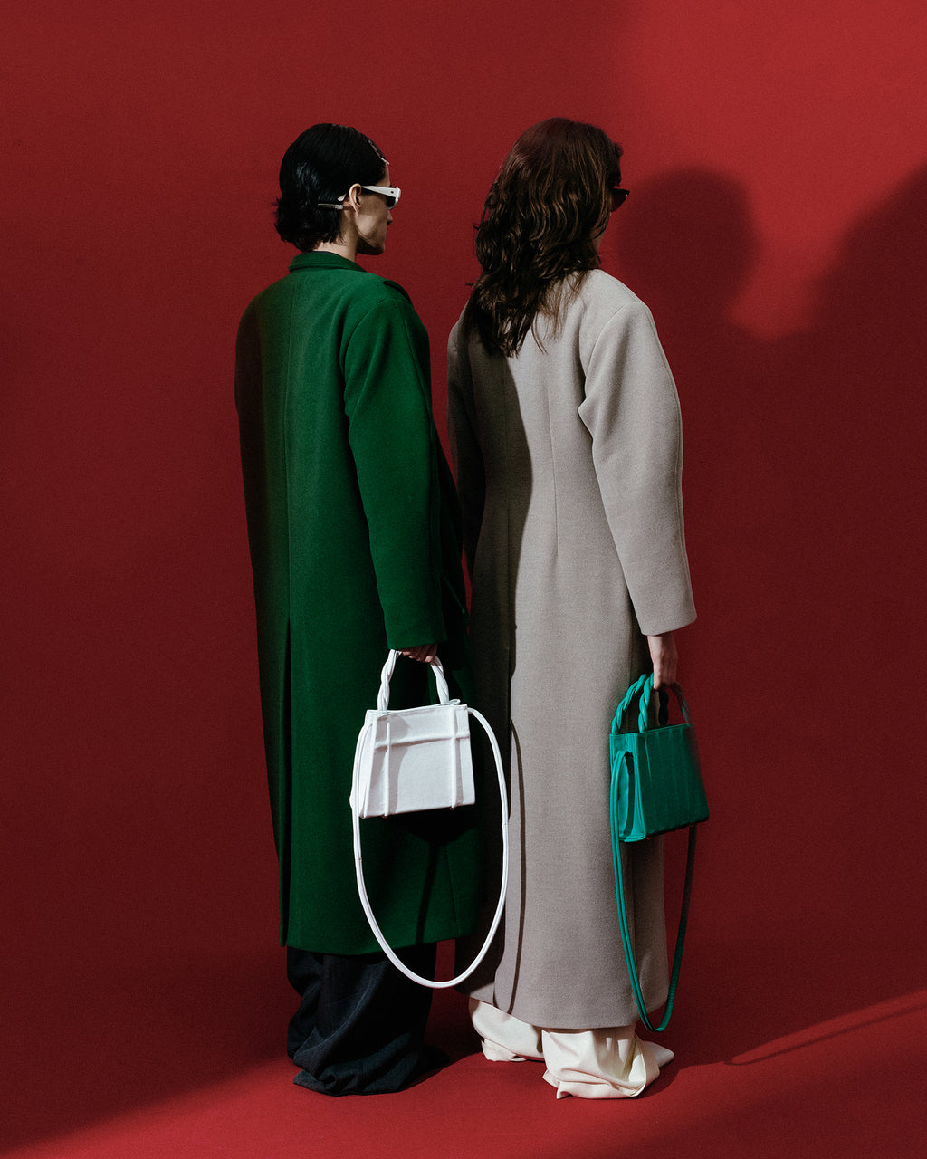 Grey/Beige Wool-Blend Coat