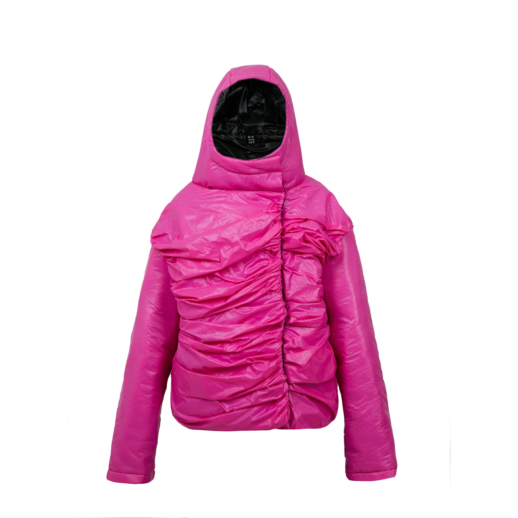 Draped Hooded Puffer Jacket