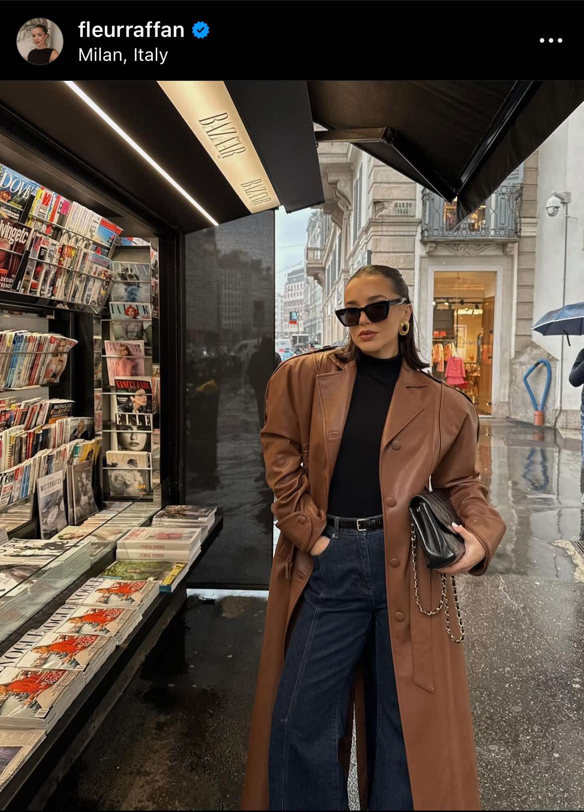 Brown Faux Leather Coat