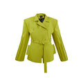 Belted Chartreuse Green Blazer