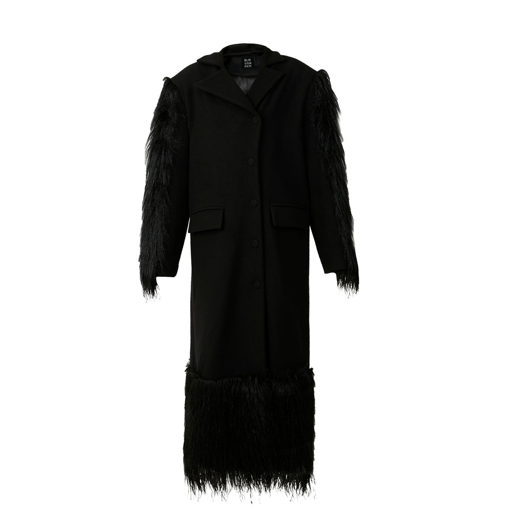 Oversized Faux Fur Wool-Blend Coat