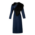 Faux Fur Collar Denim Coat