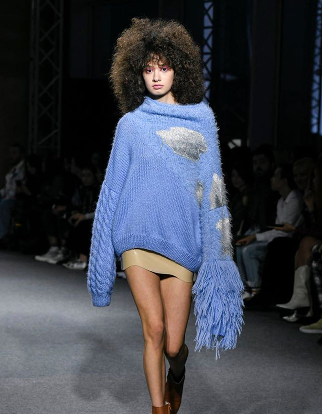 Hand-Knitted Cloud Statement Sweater
