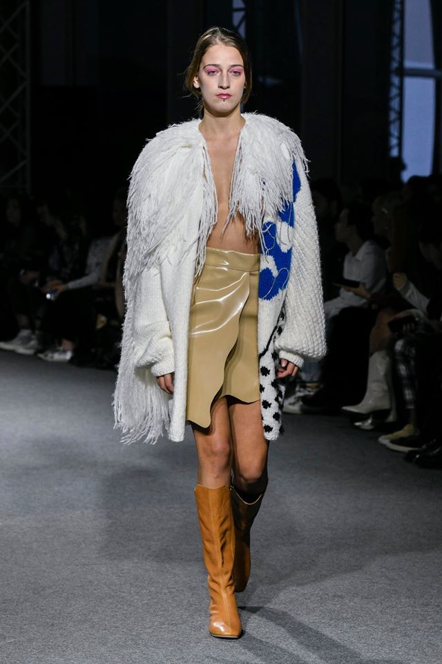 Hand-Knitted Abstract Fringed Cardigan