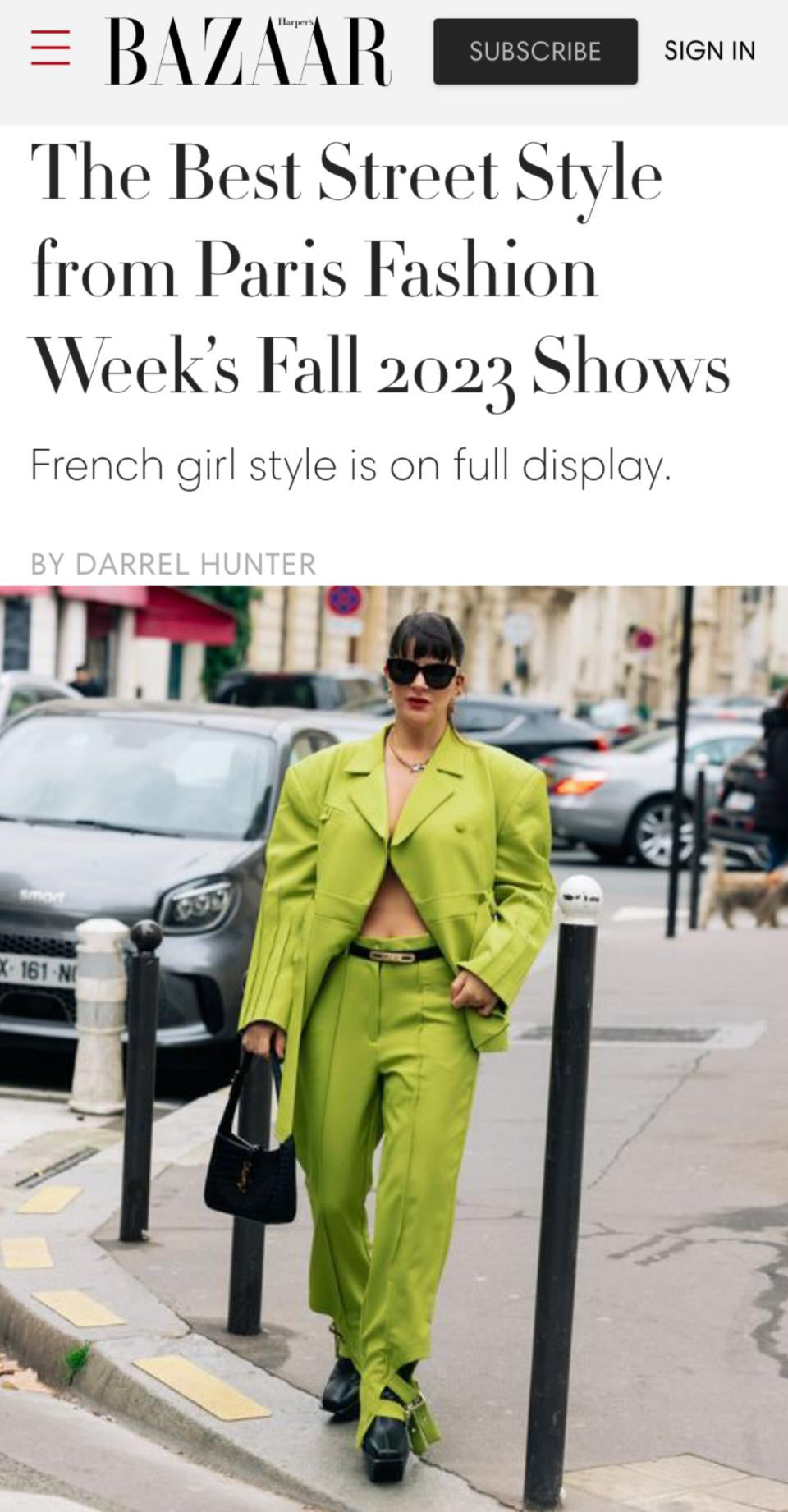 Belted Chartreuse Green Blazer