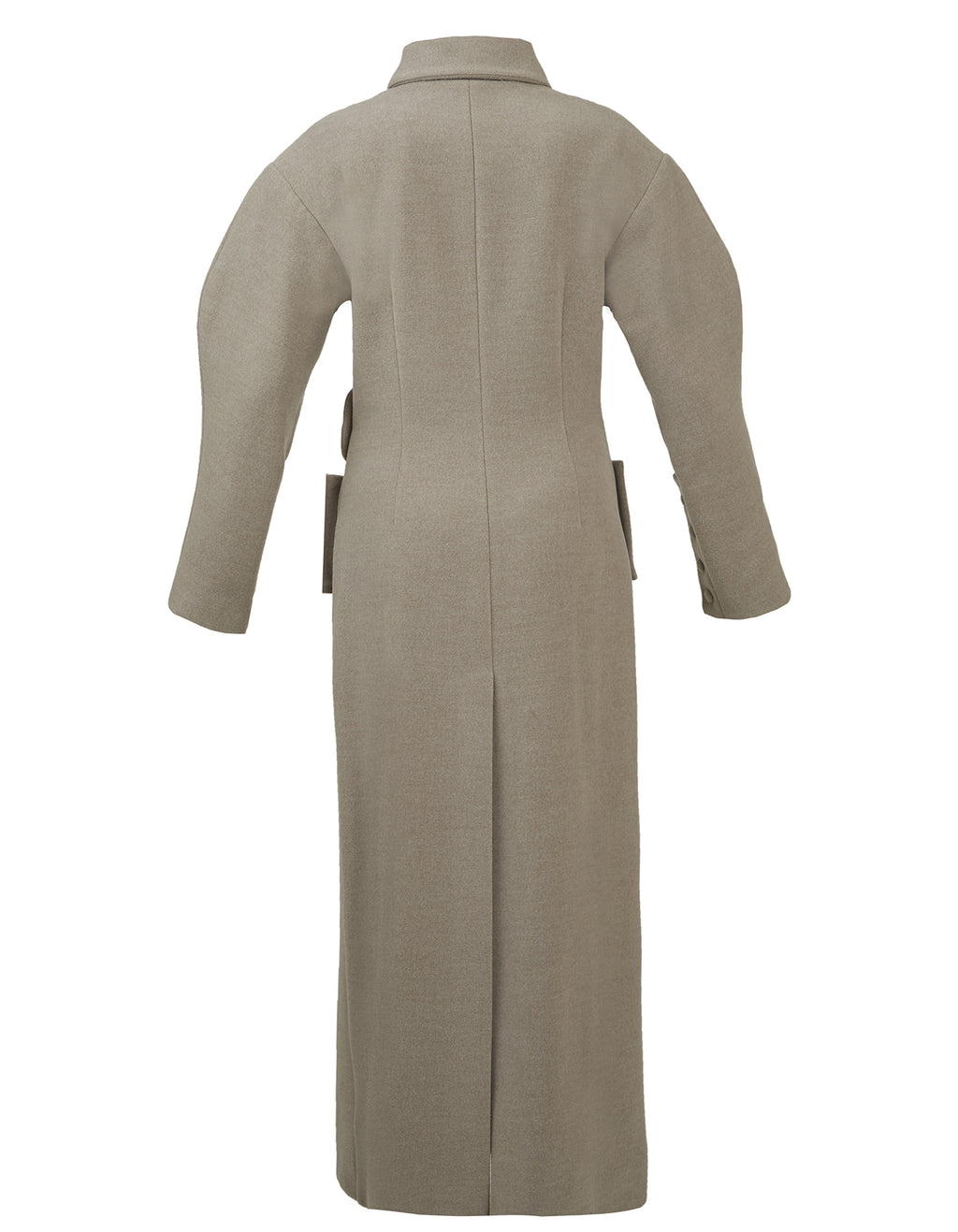 Grey/Beige Wool-Blend Coat