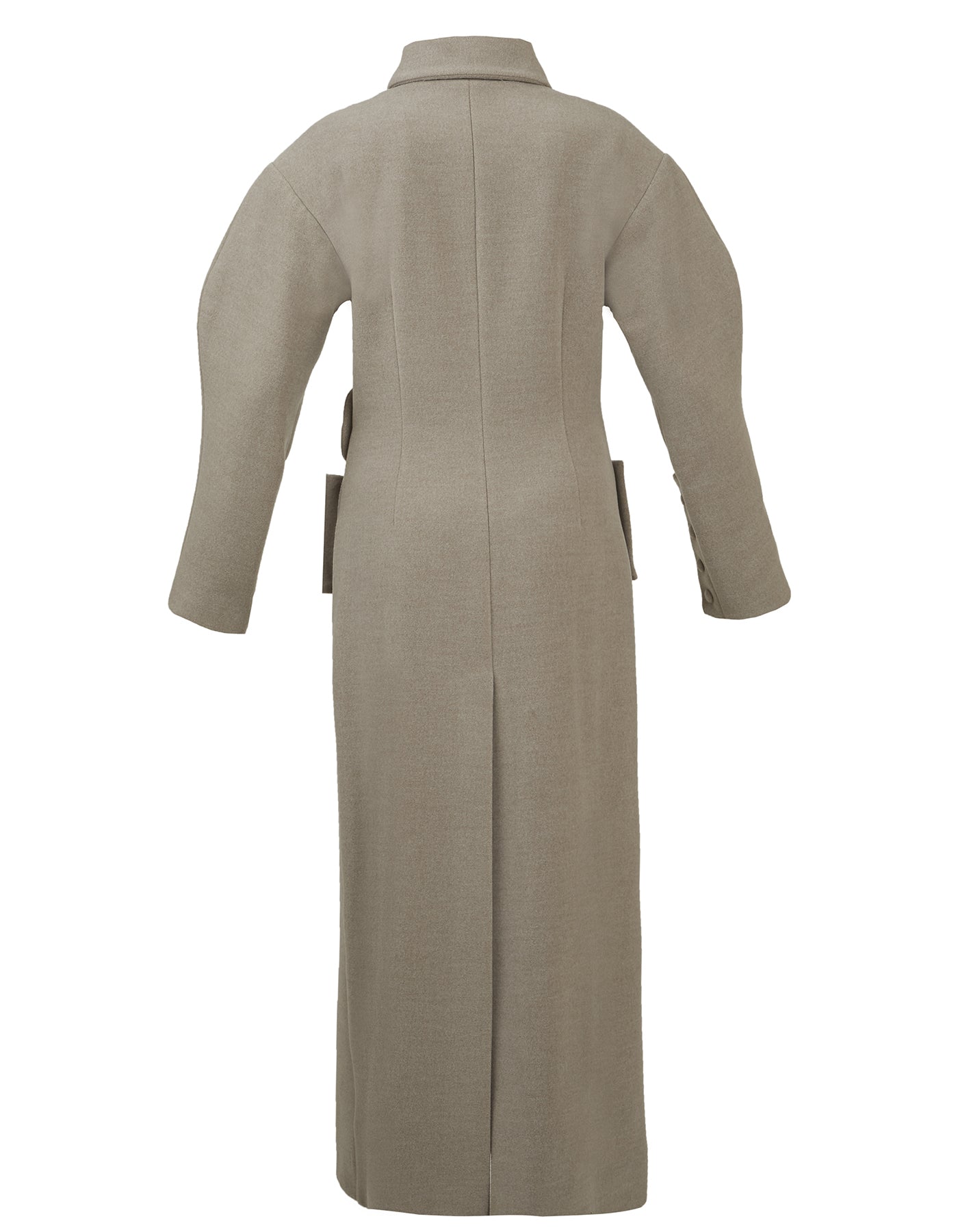 Grey/Beige Wool-Blend Coat