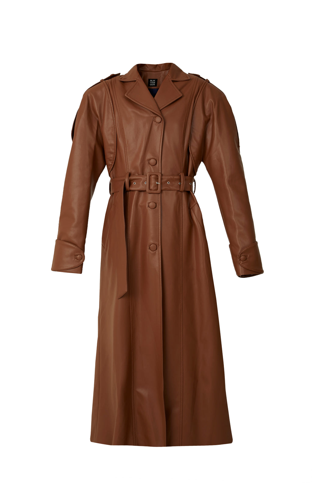 Brown Faux Leather Coat