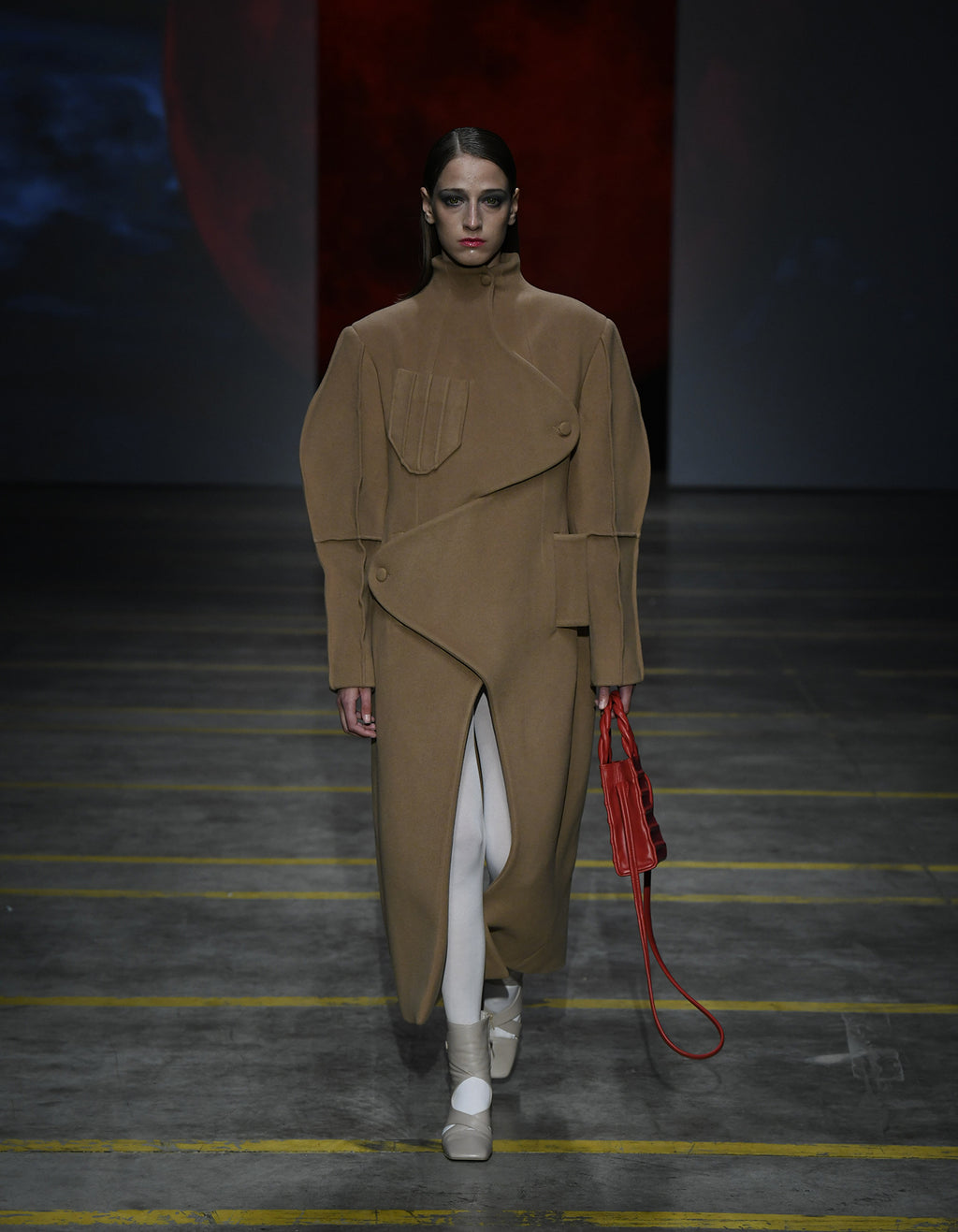 Sandy Brown Wool-Blend Coat