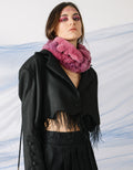 Cropped Feather Trimmed Black Blazer