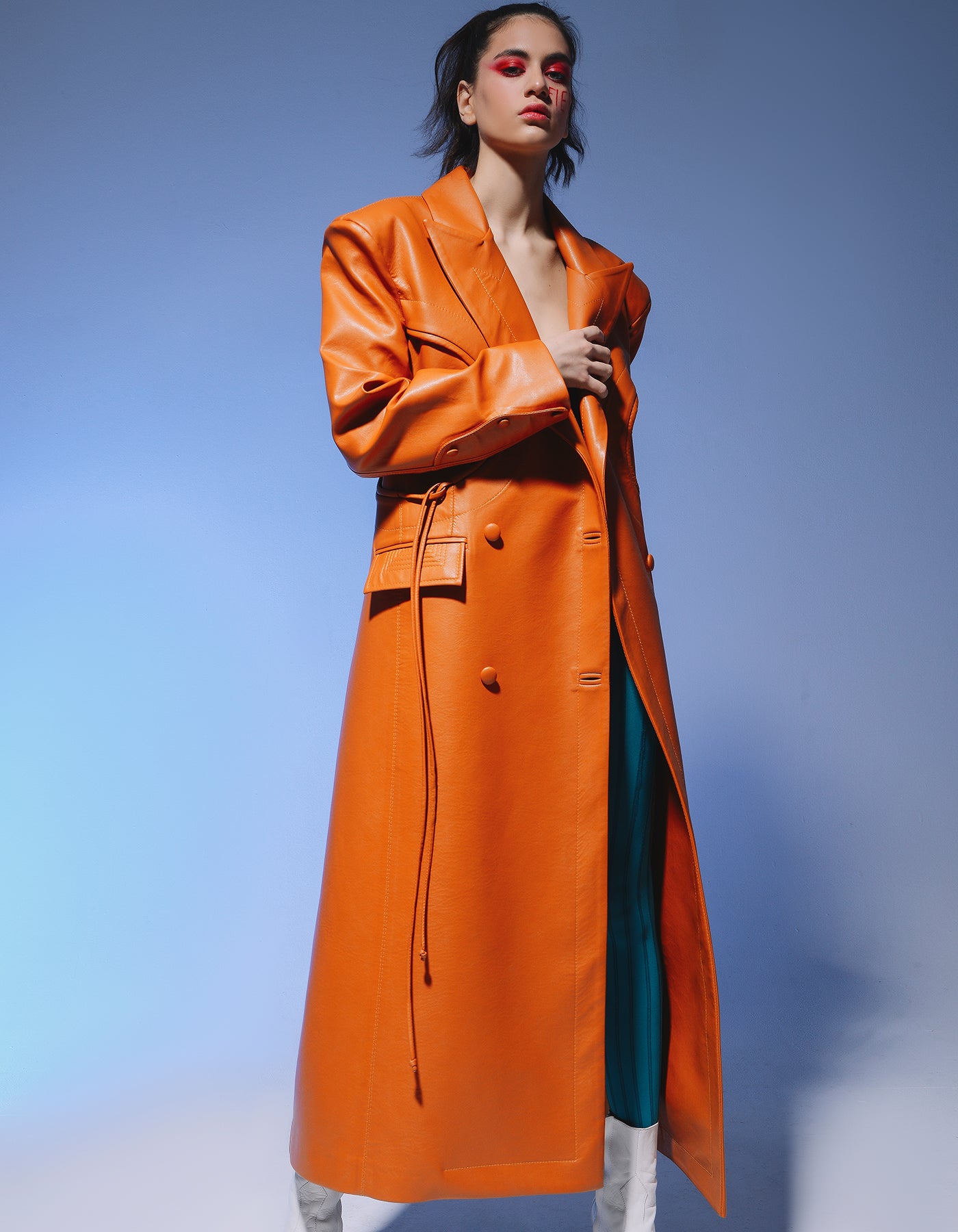 Structured Faux Leather Coat