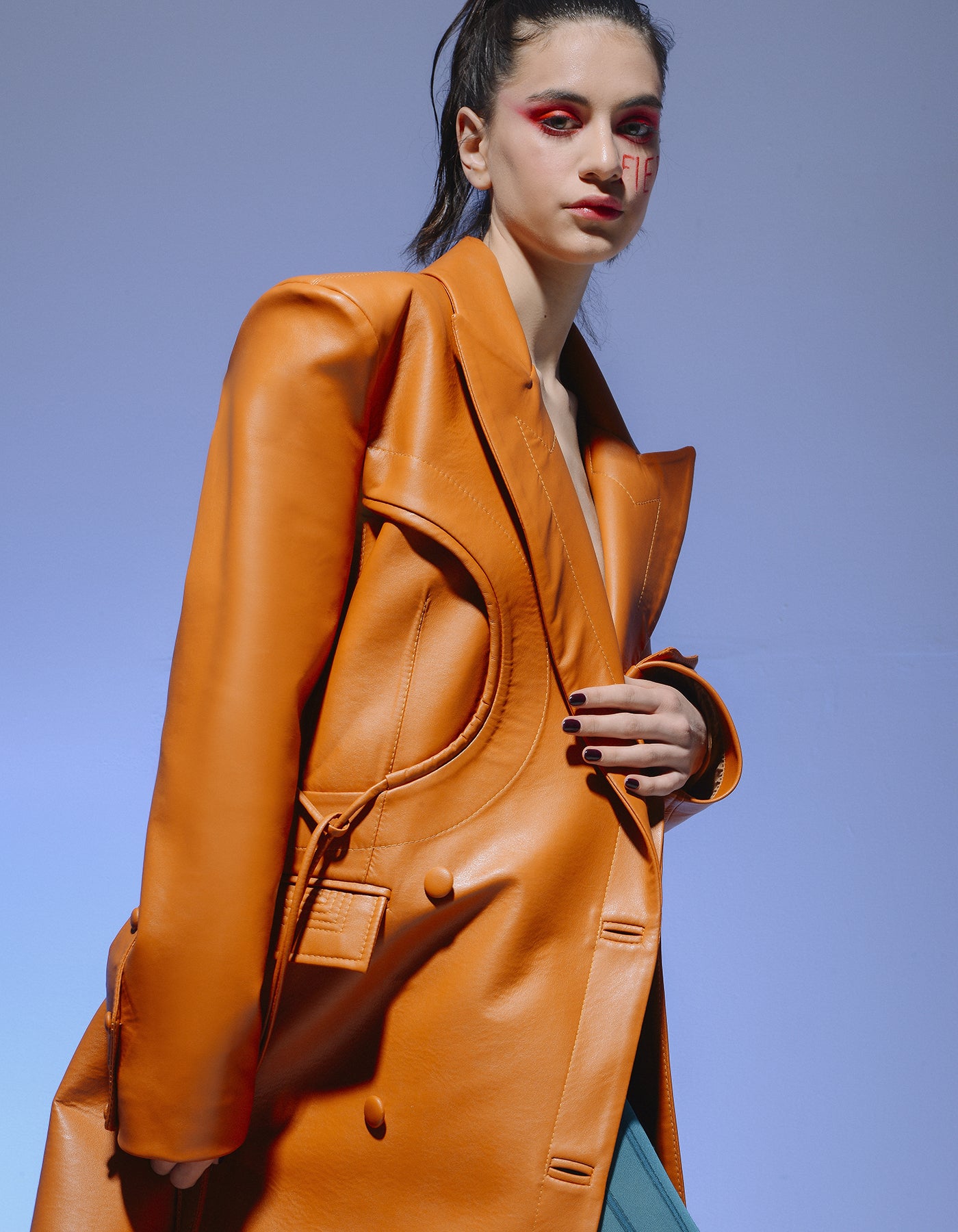 Structured Faux Leather Coat