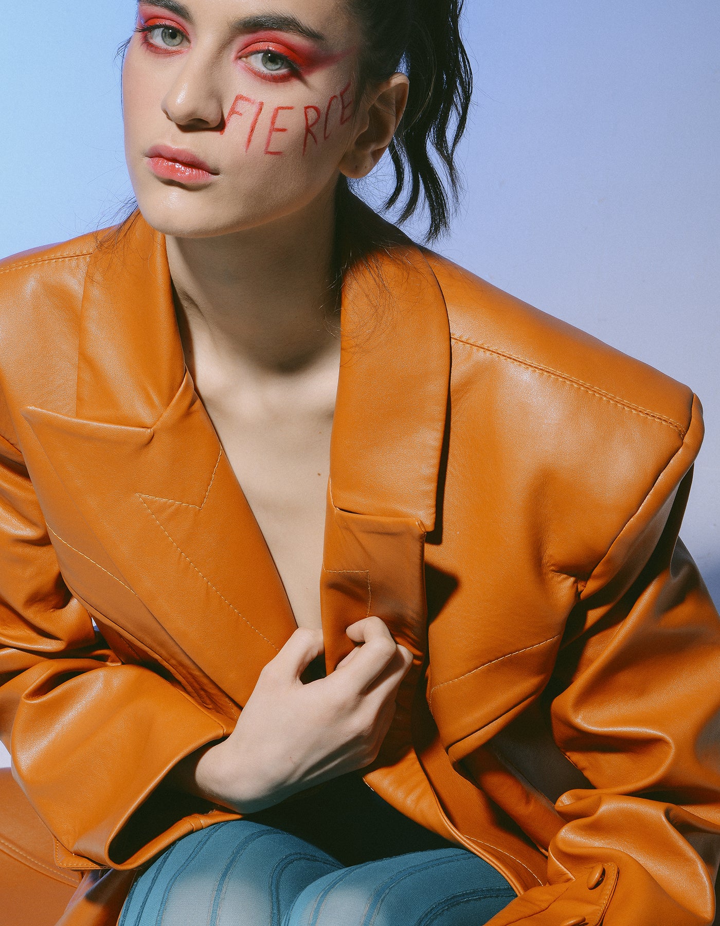 Structured Faux Leather Coat