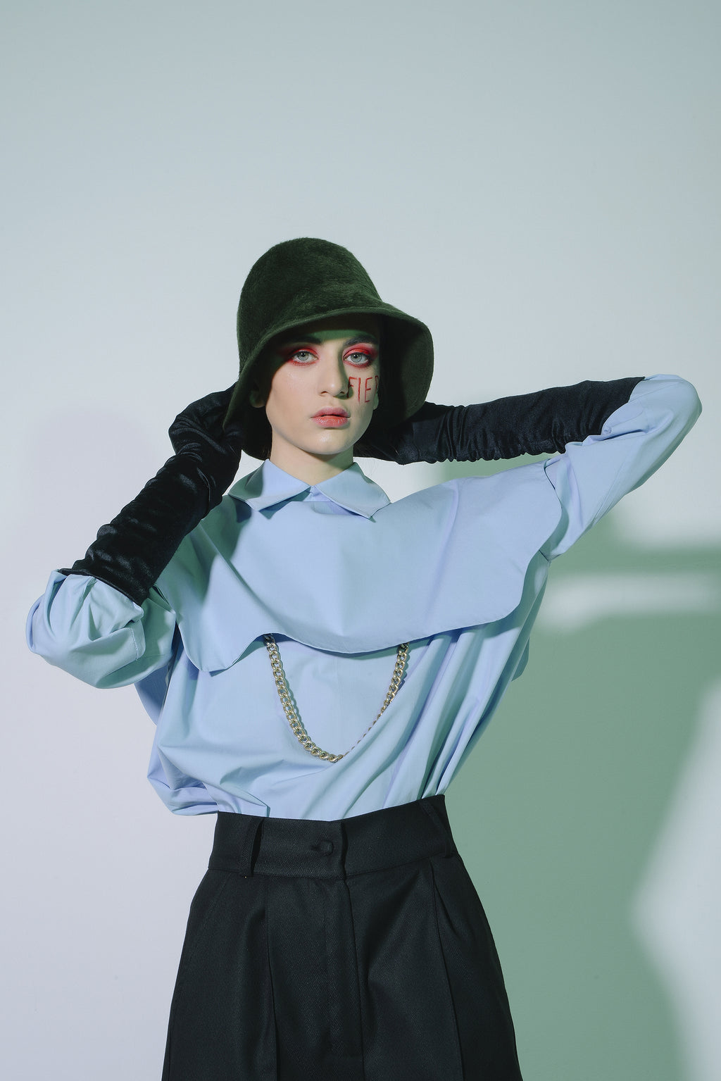 Two-Layered Blue Cotton Shirt