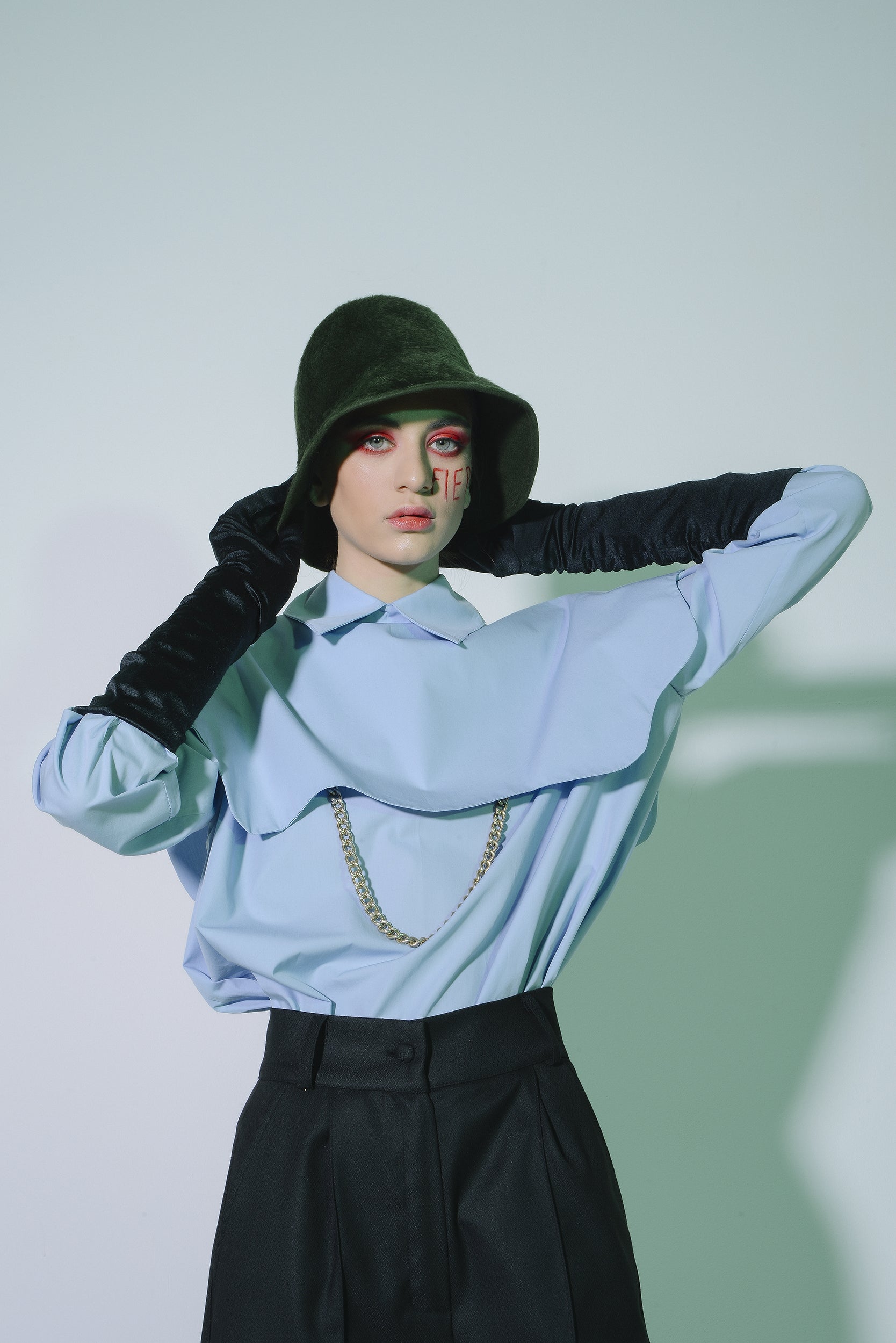 Two-Layered Blue Cotton Shirt