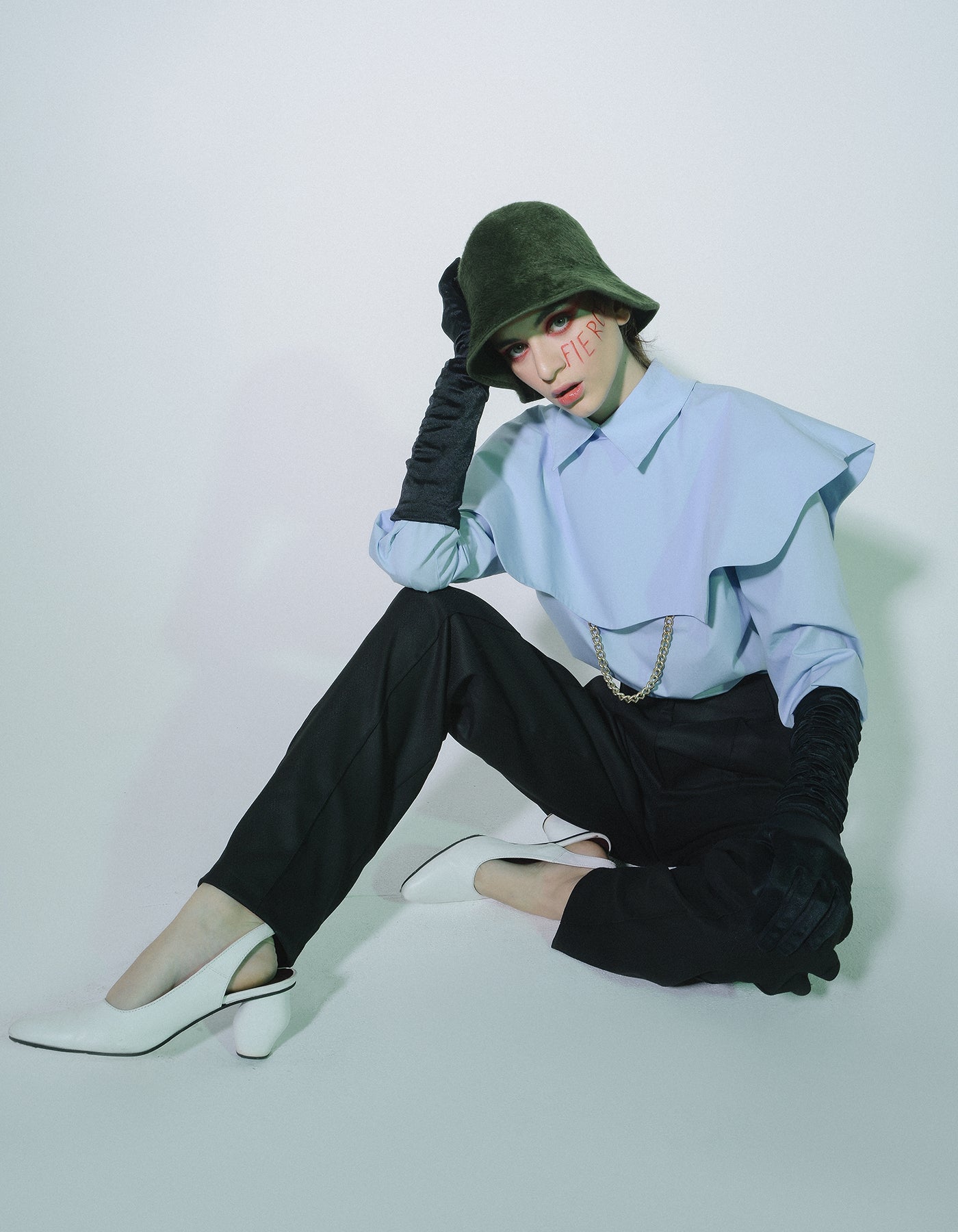 Two-Layered Blue Cotton Shirt