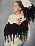 White Tangerine Embroidered Mesh Layer Sweater