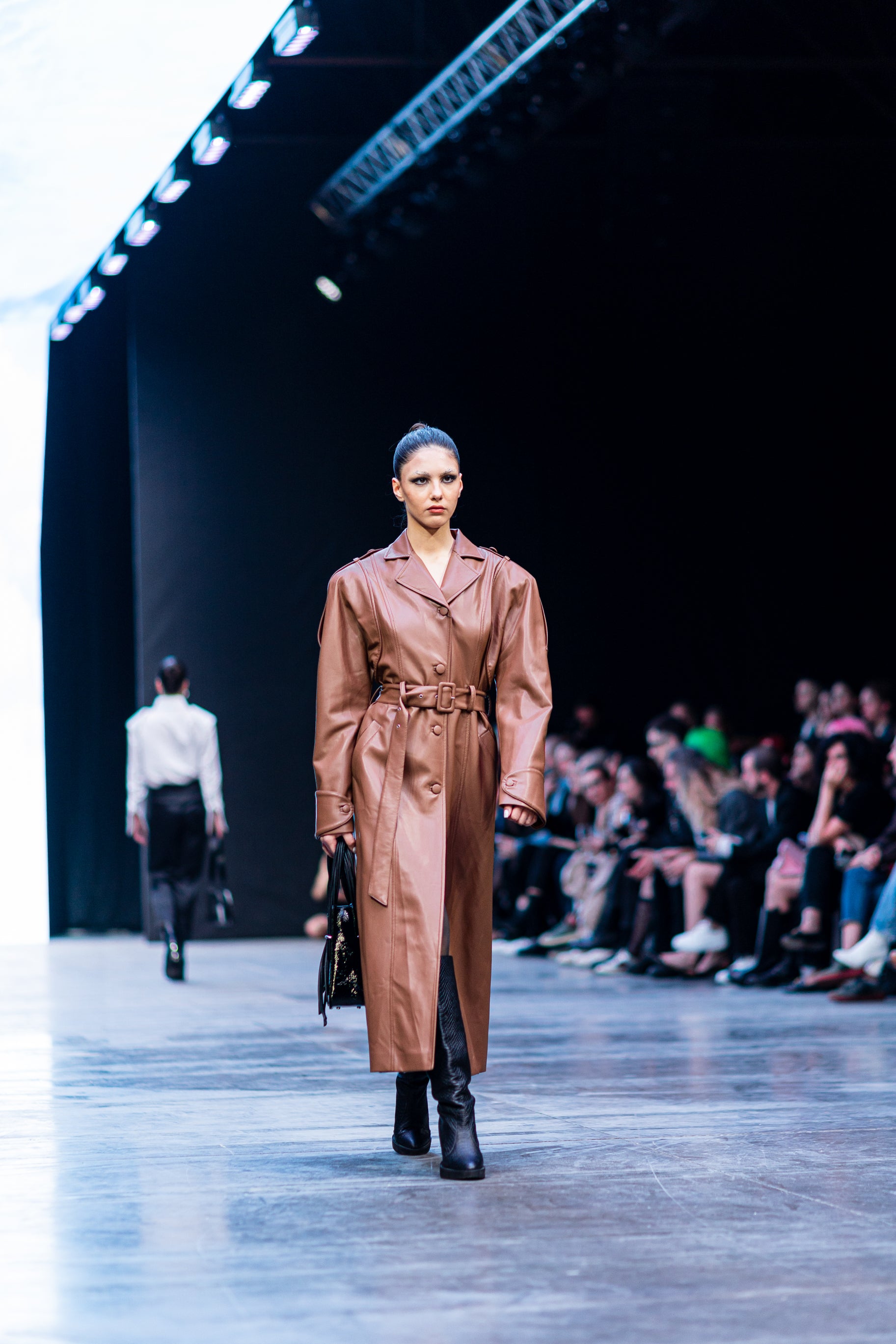 Brown Faux Leather Coat