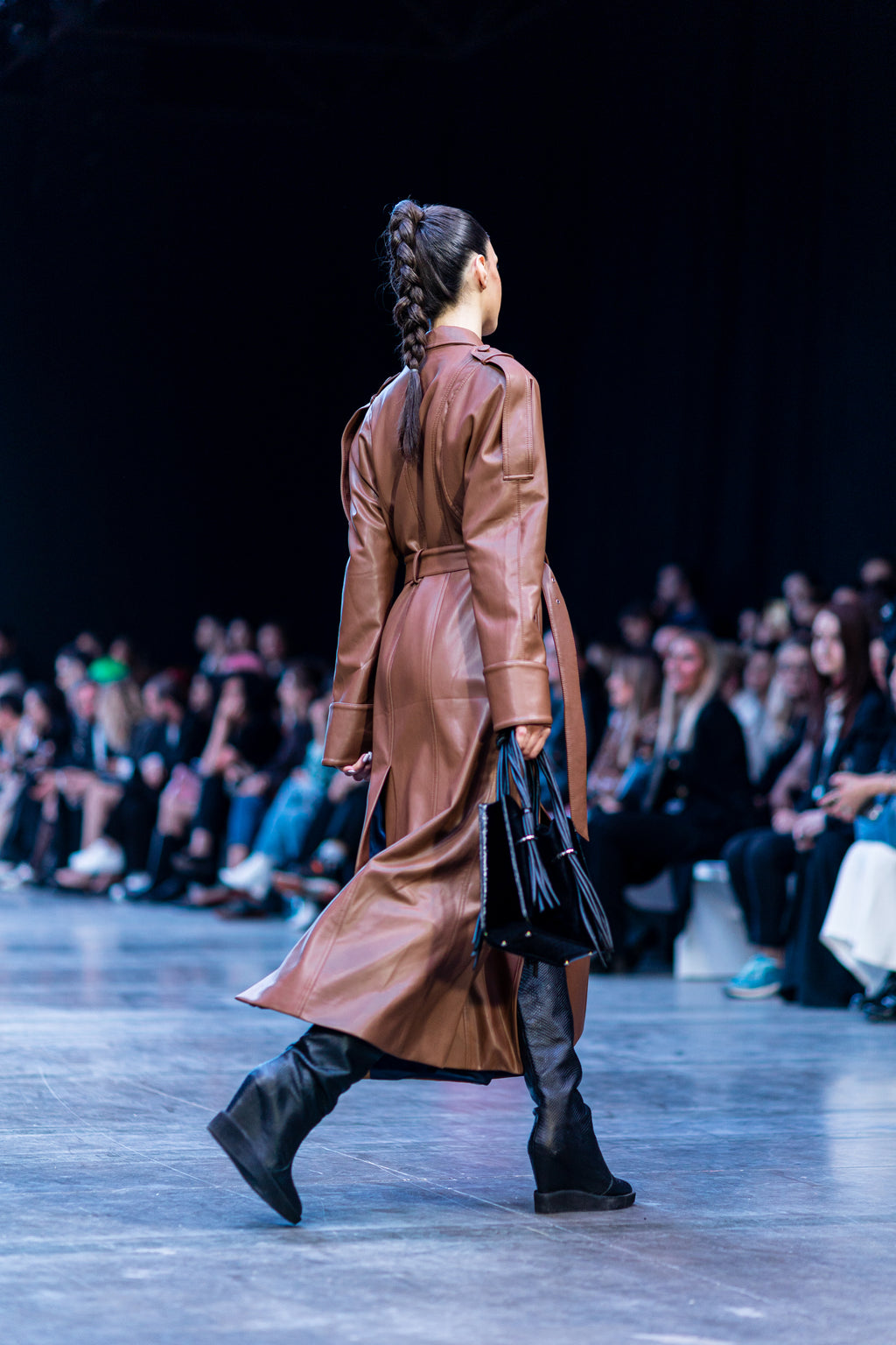 Brown Faux Leather Coat