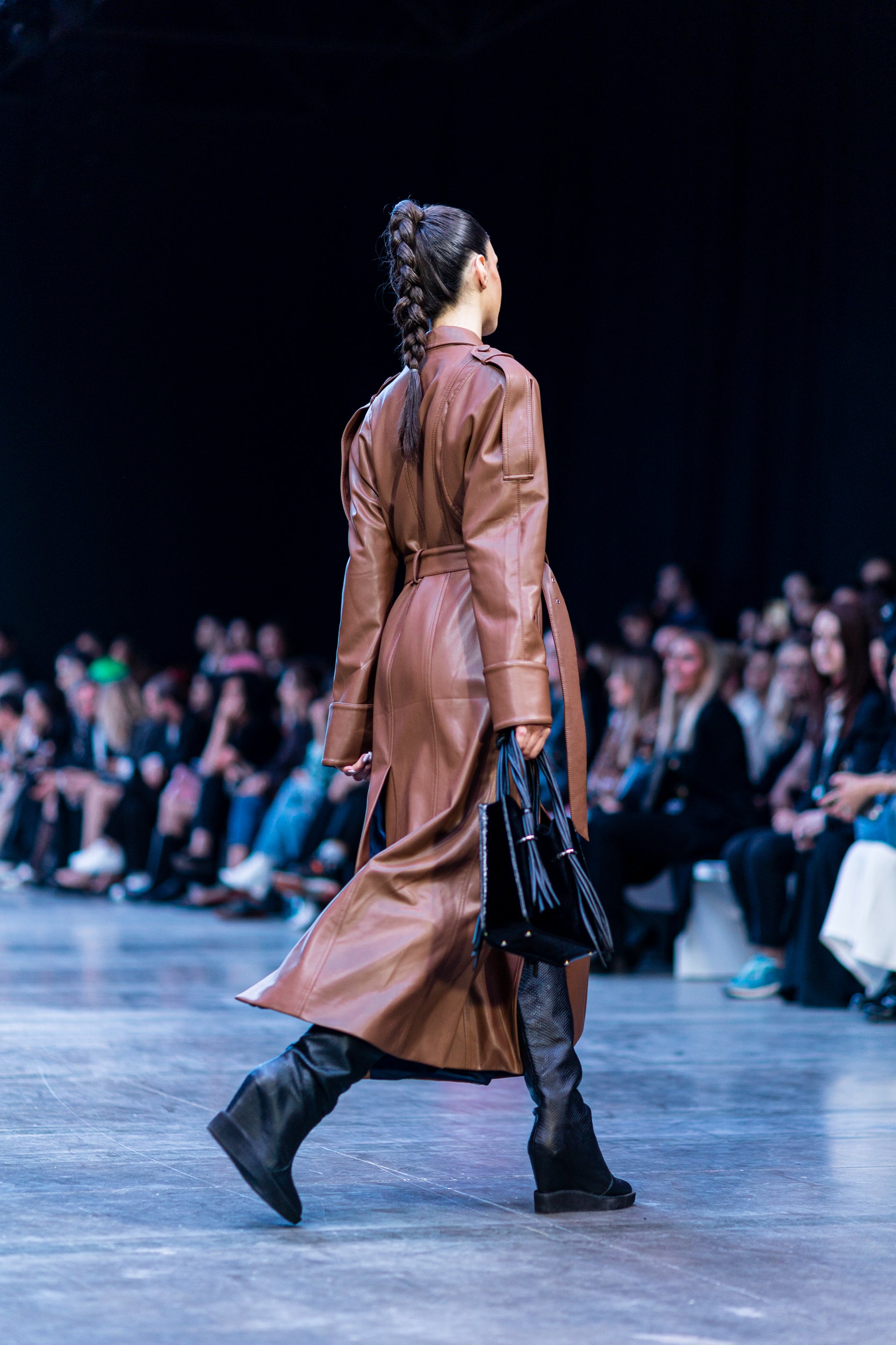 Brown Faux Leather Coat