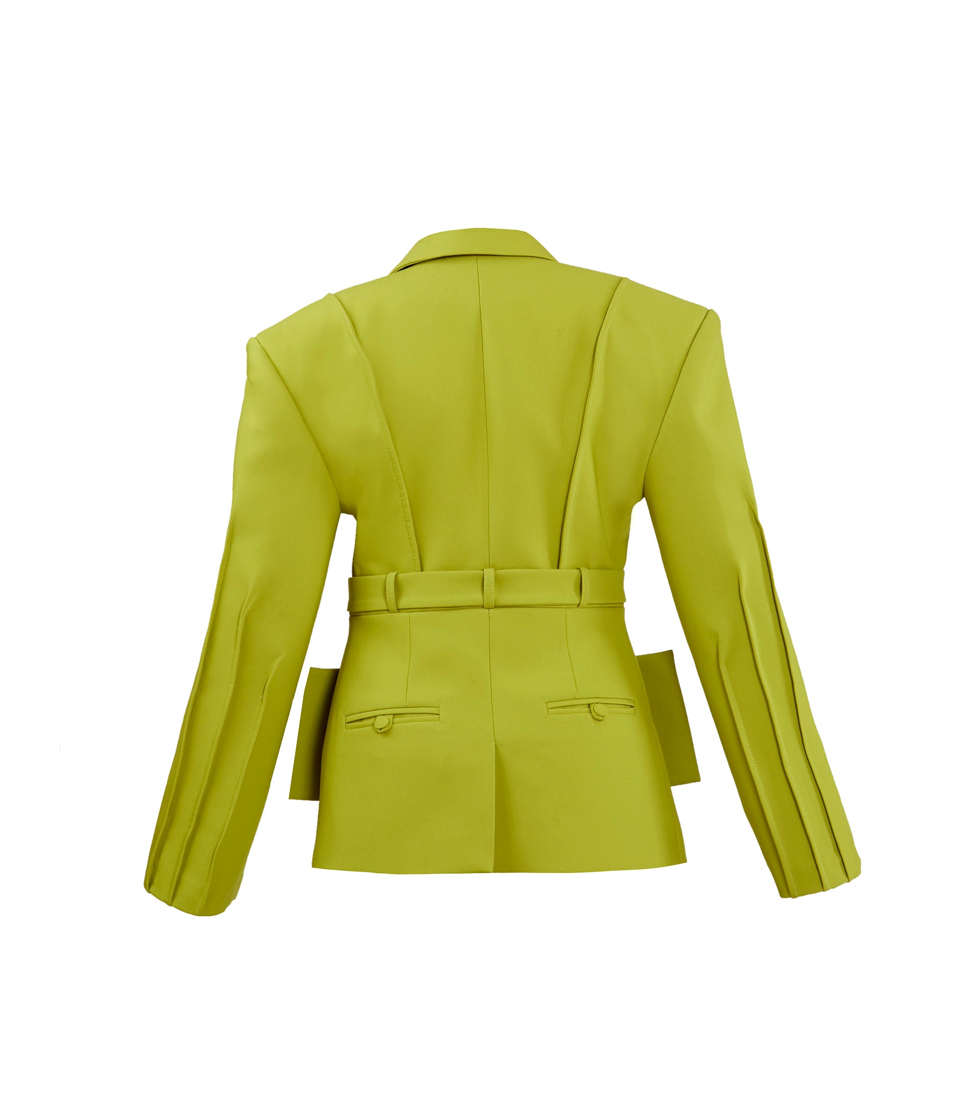 Belted Chartreuse Green Blazer