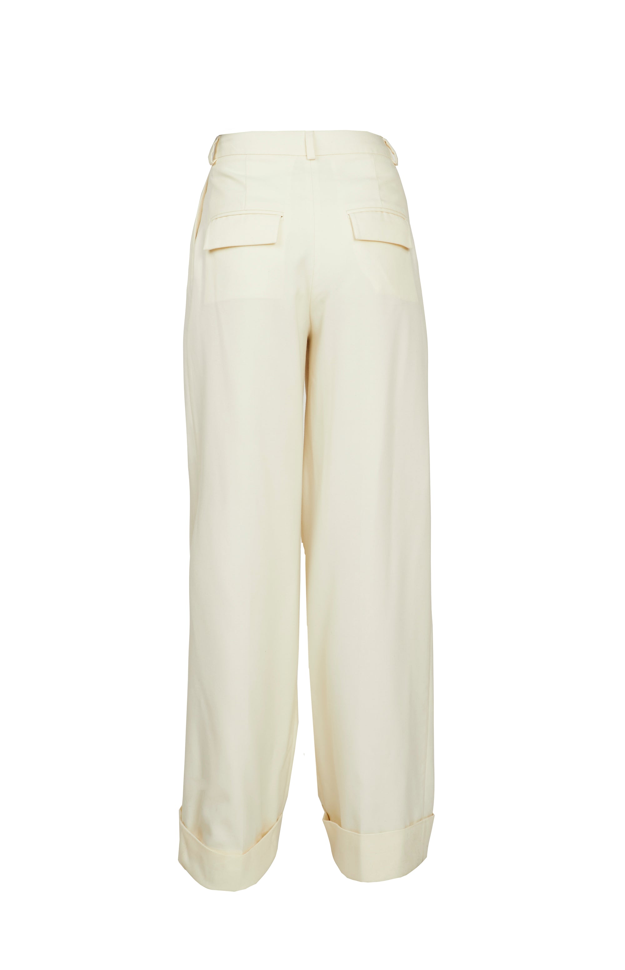 Milky White Wide-Leg Trousers