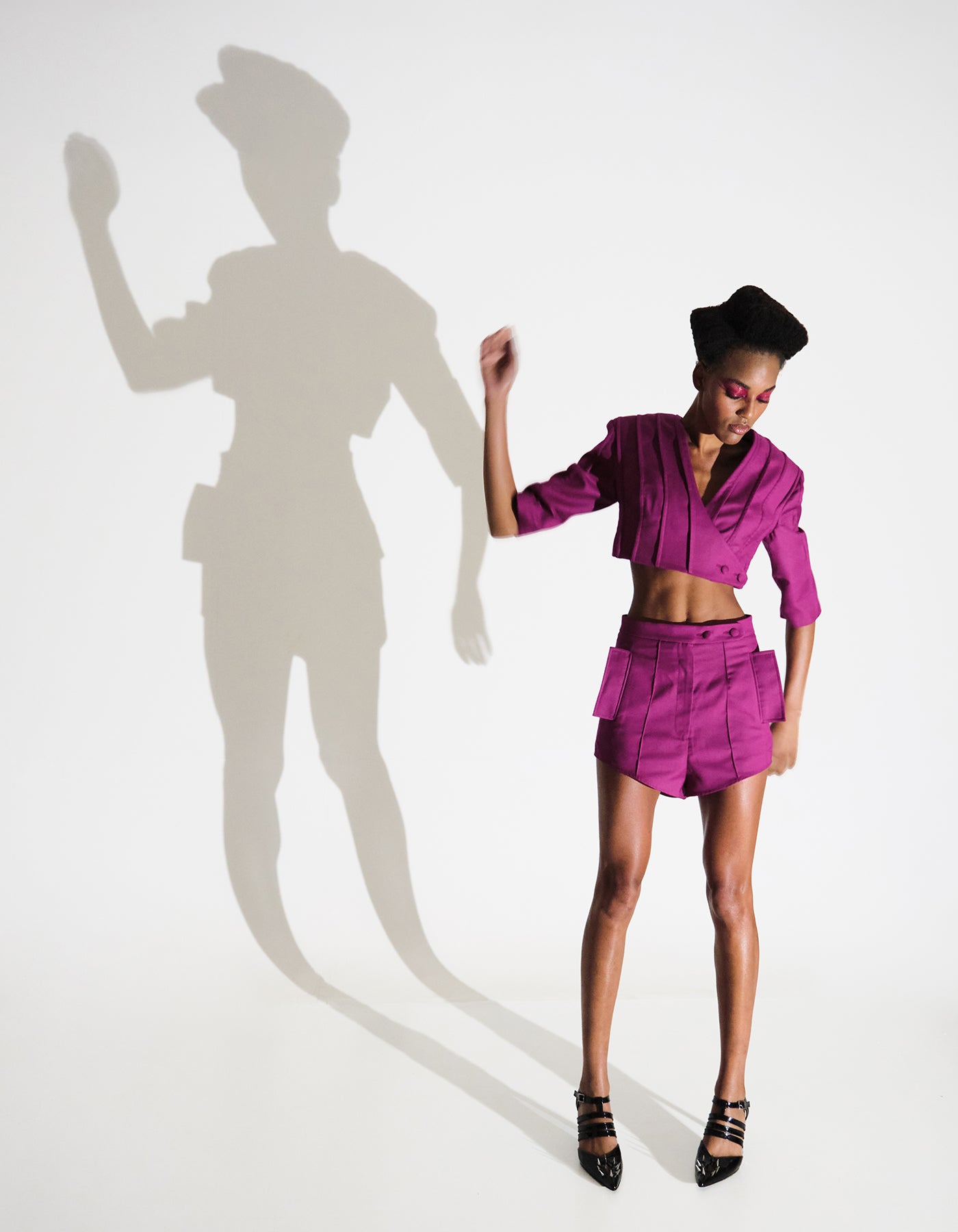 Purple Cutout Cropped Jacket
