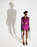 Purple Cutout Cropped Jacket