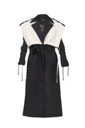 Black & Milky Layered Trench Coat