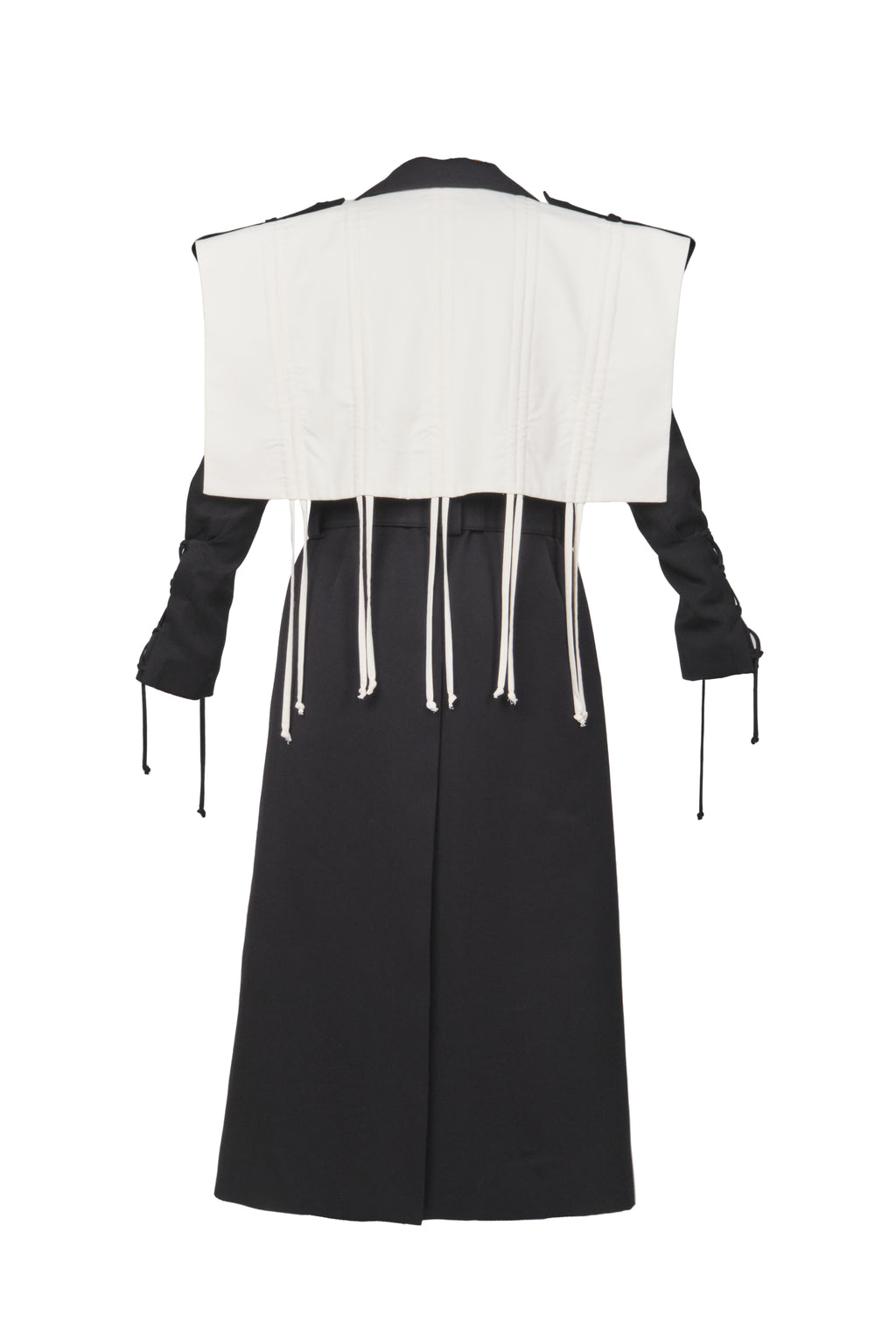 Black & Milky Layered Trench Coat