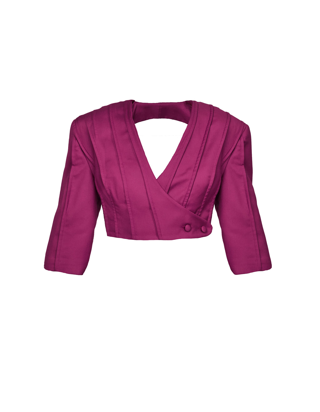 Purple Cutout Cropped Jacket