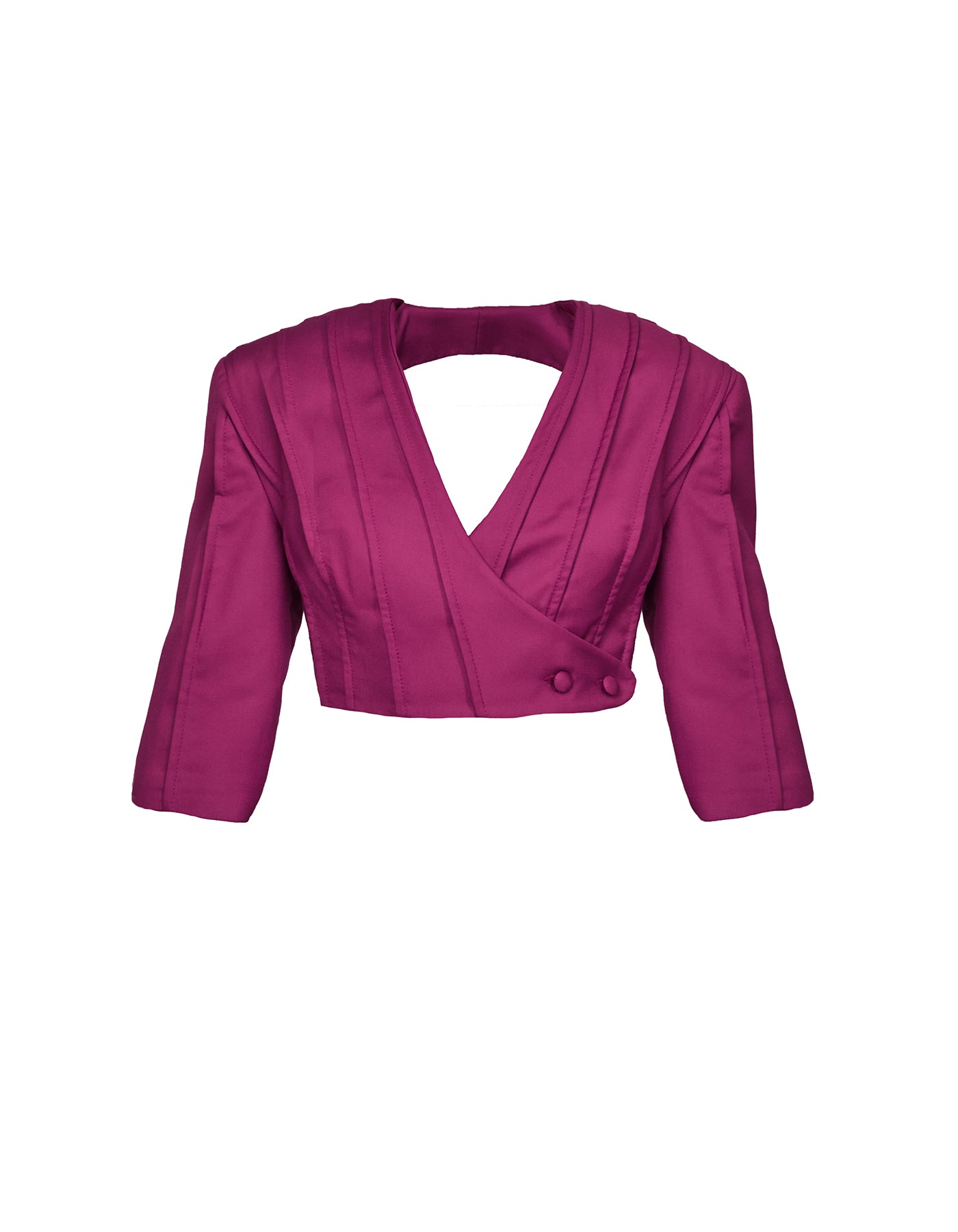 Purple Cutout Cropped Jacket