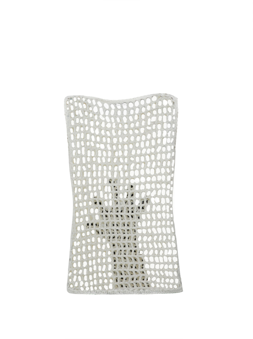 Hand-Motif Open Knit Wool Vest