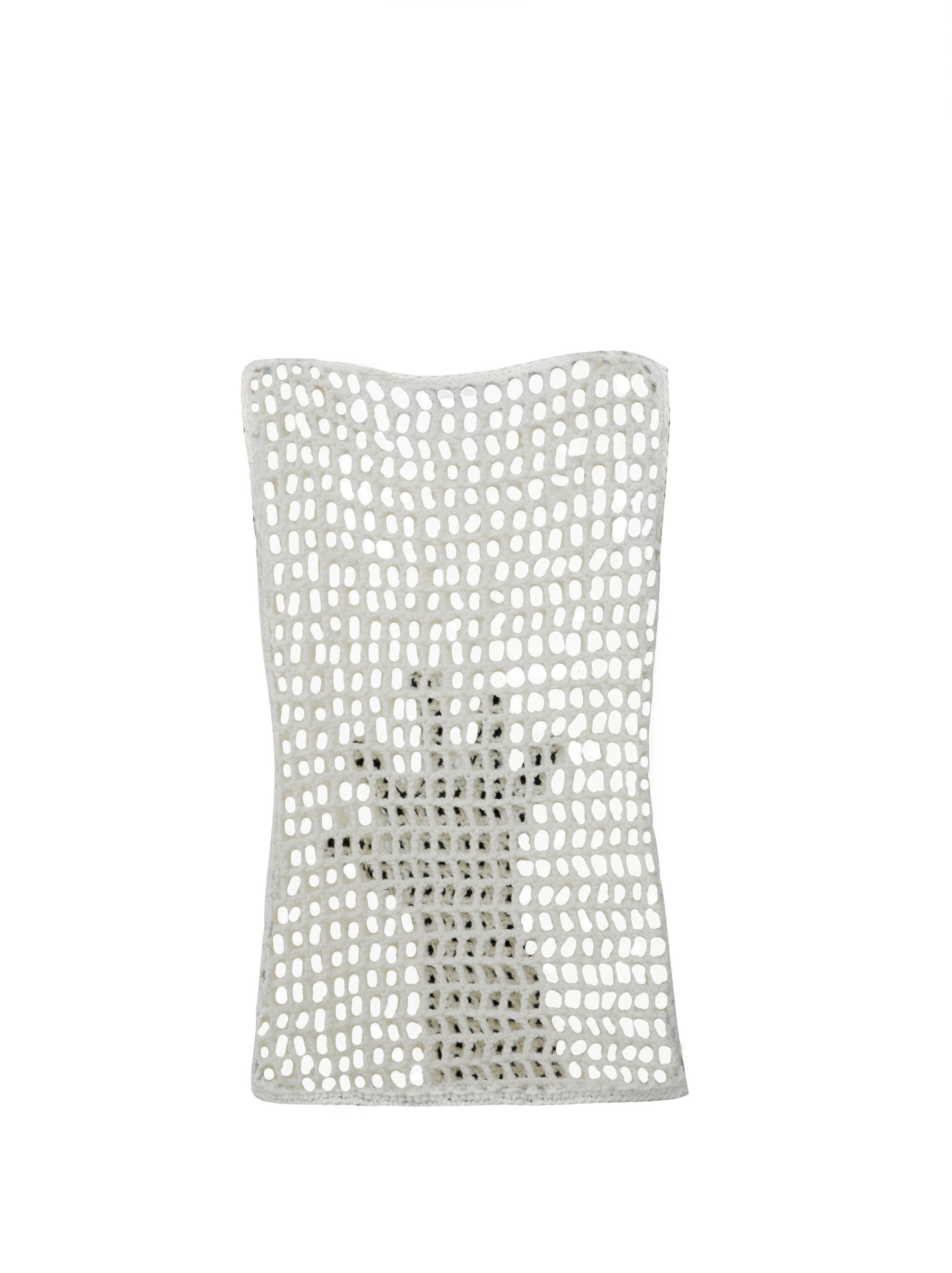 Hand-Motif Open Knit Wool Vest