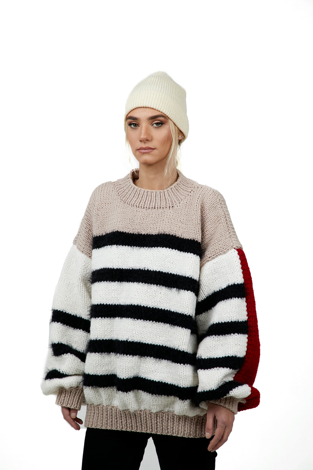 Chunky Striped Wool-Blend Sweater
