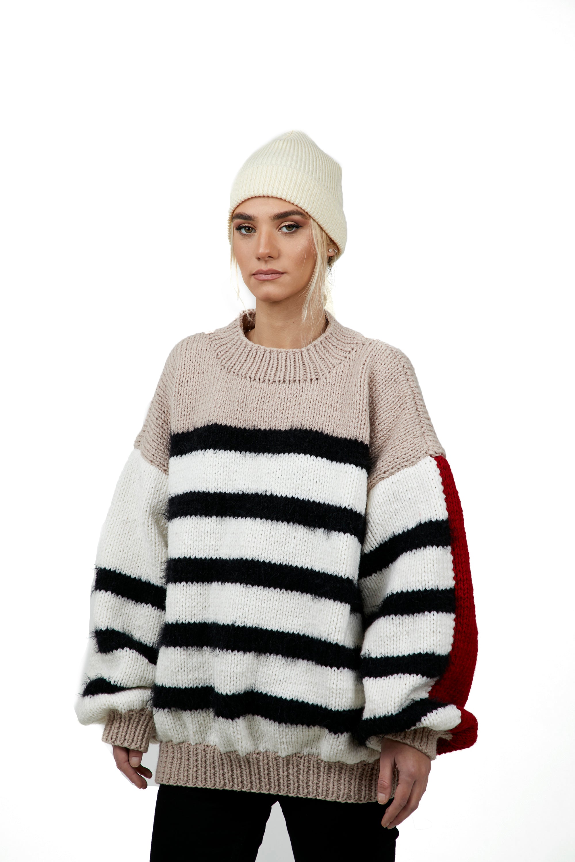 Chunky Striped Wool-Blend Sweater