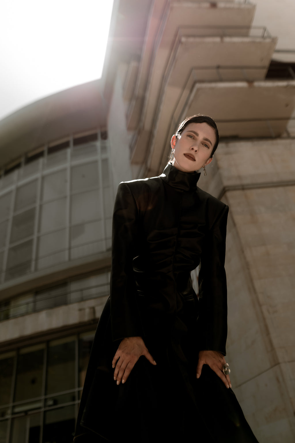 Black Faux Leather Maxi Trench Coat