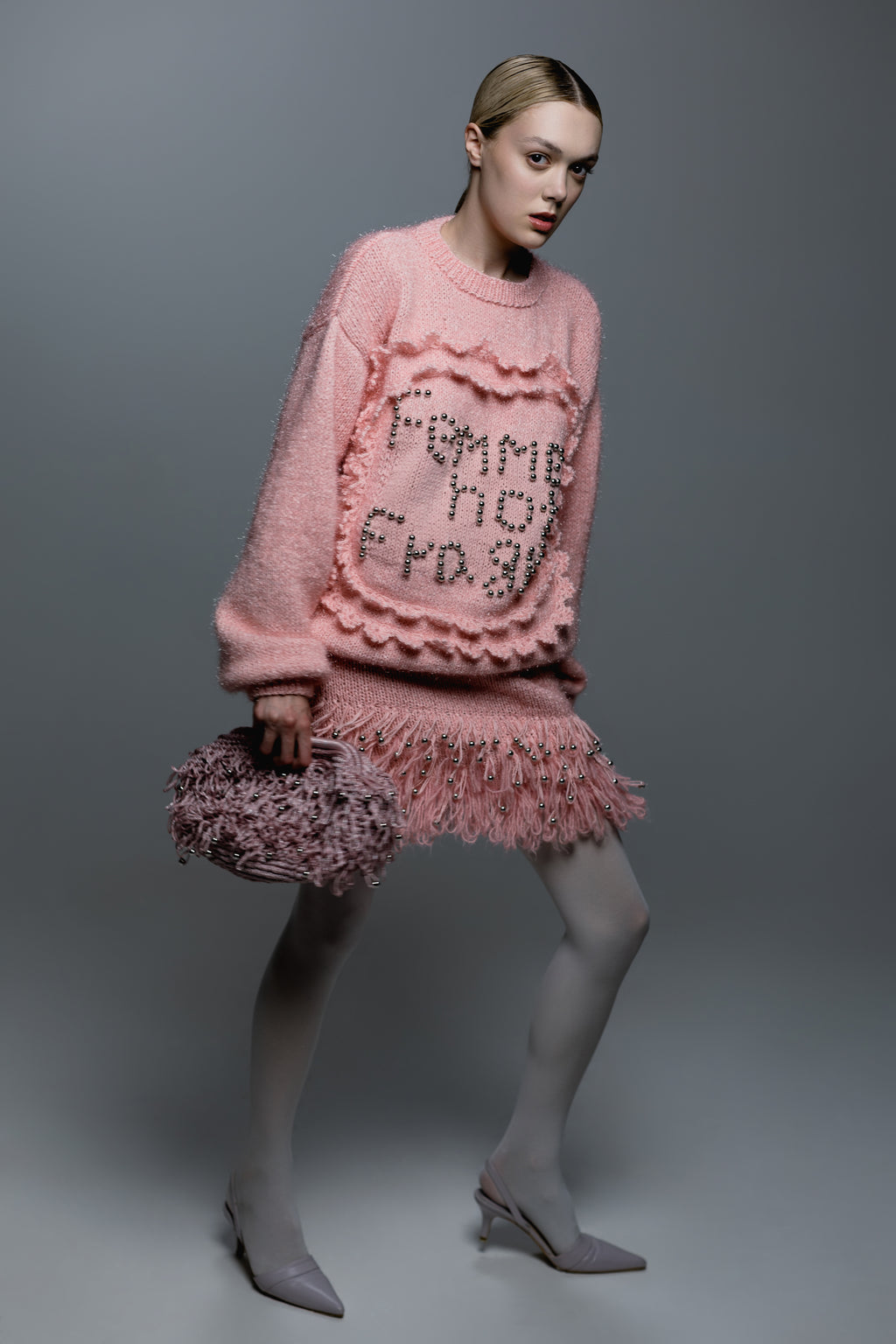 Baby Pink Chunky Knit Sweater