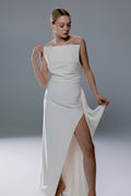 White Strapless Corset Maxi Dress