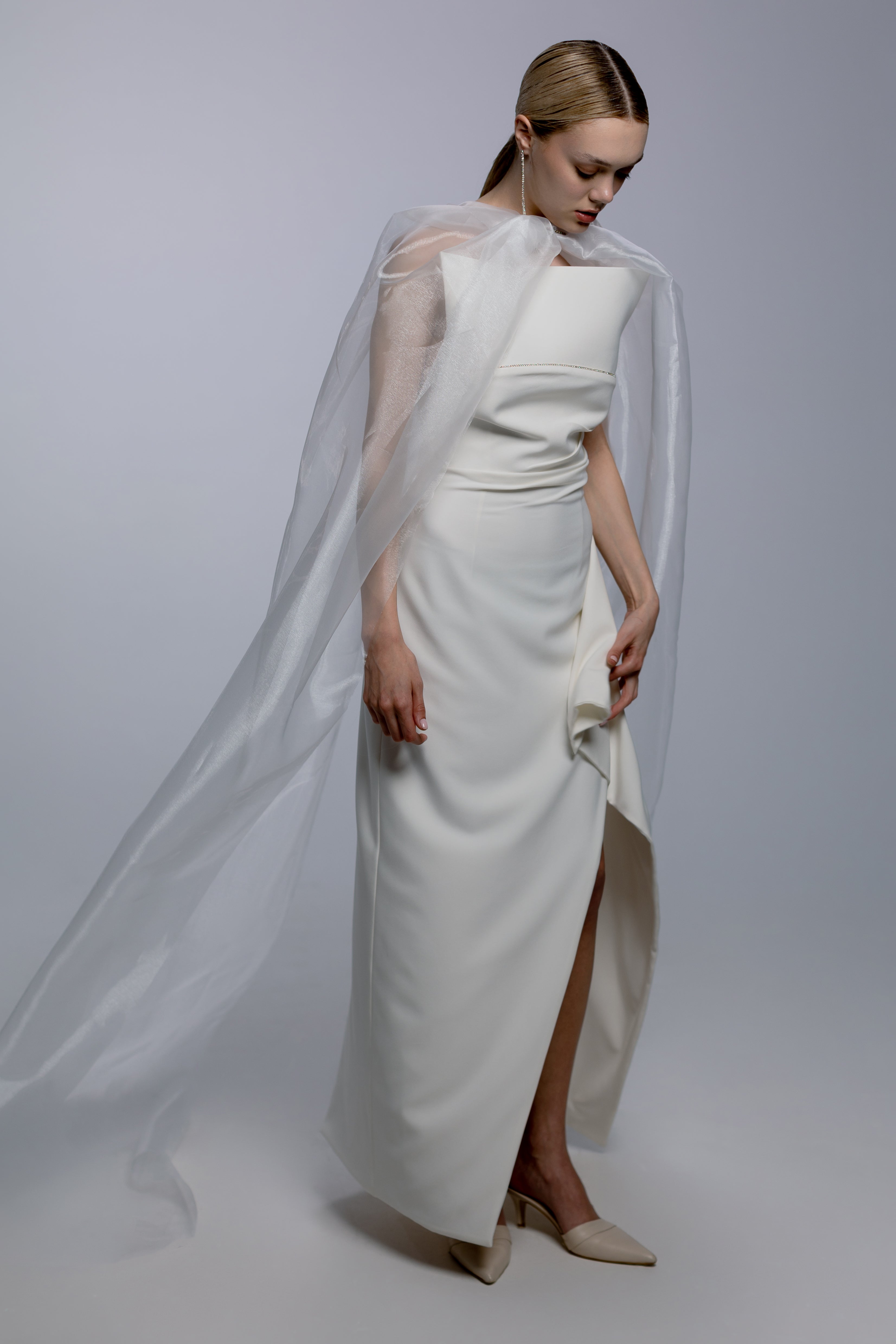 White Strapless Corset Maxi Dress