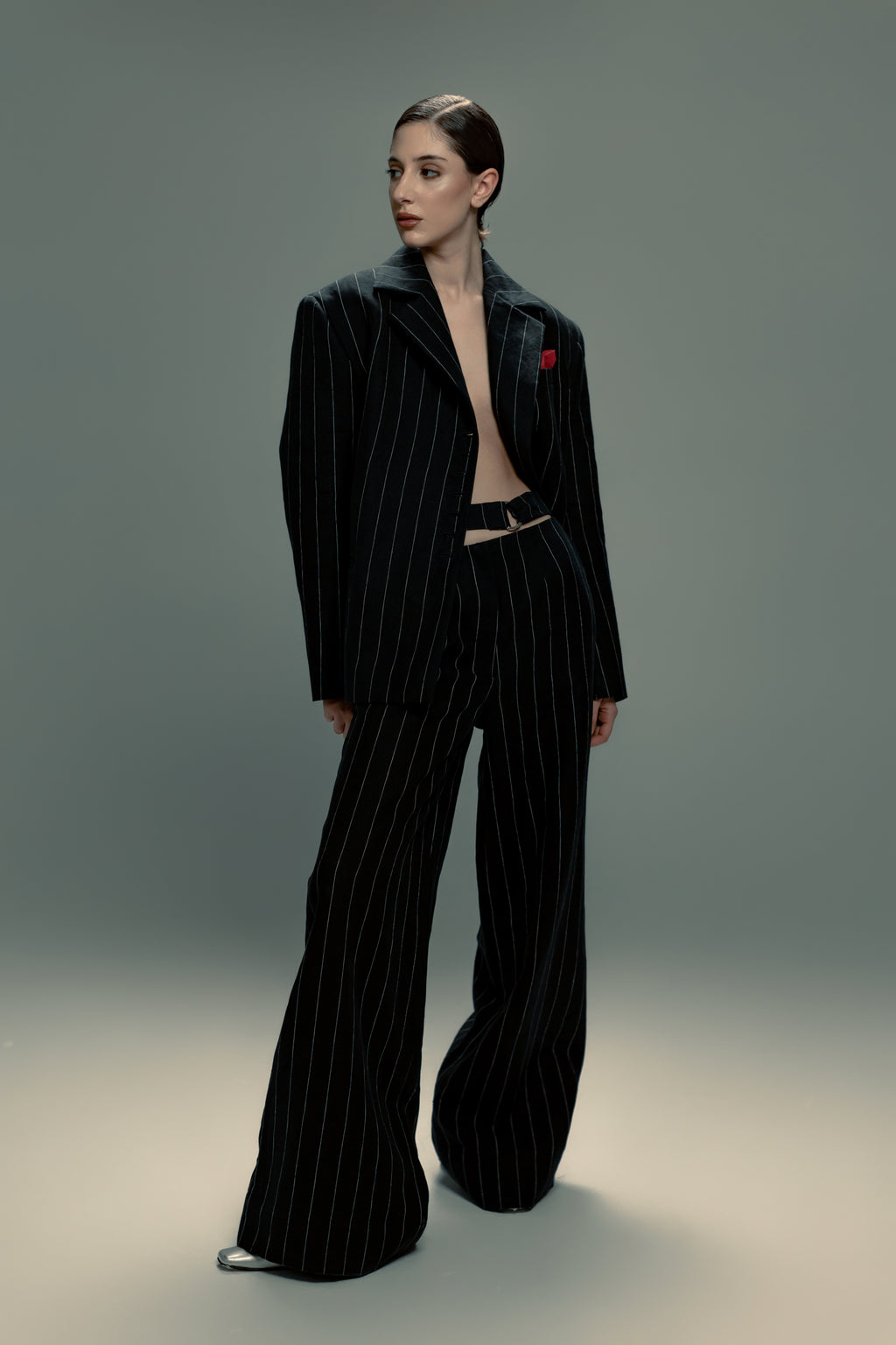 Pinstripe Oversized Blazer