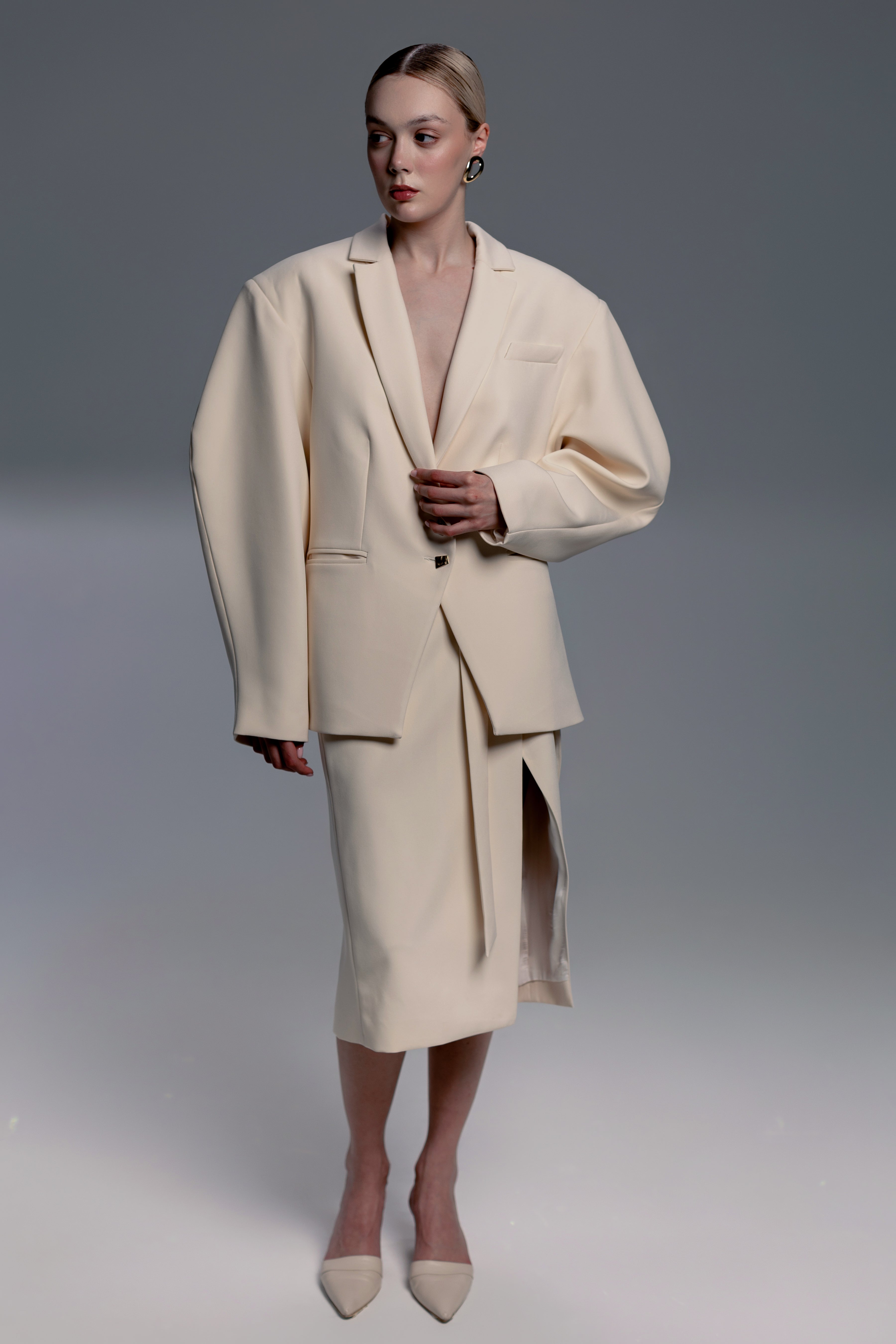 Off-White Puff Sleeve Blazer