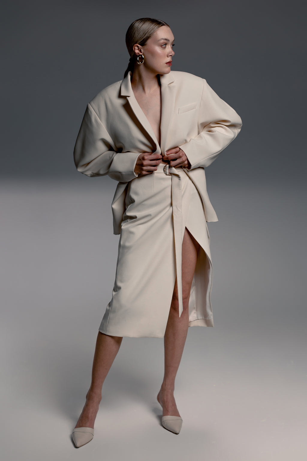 Off-White Puff Sleeve Blazer