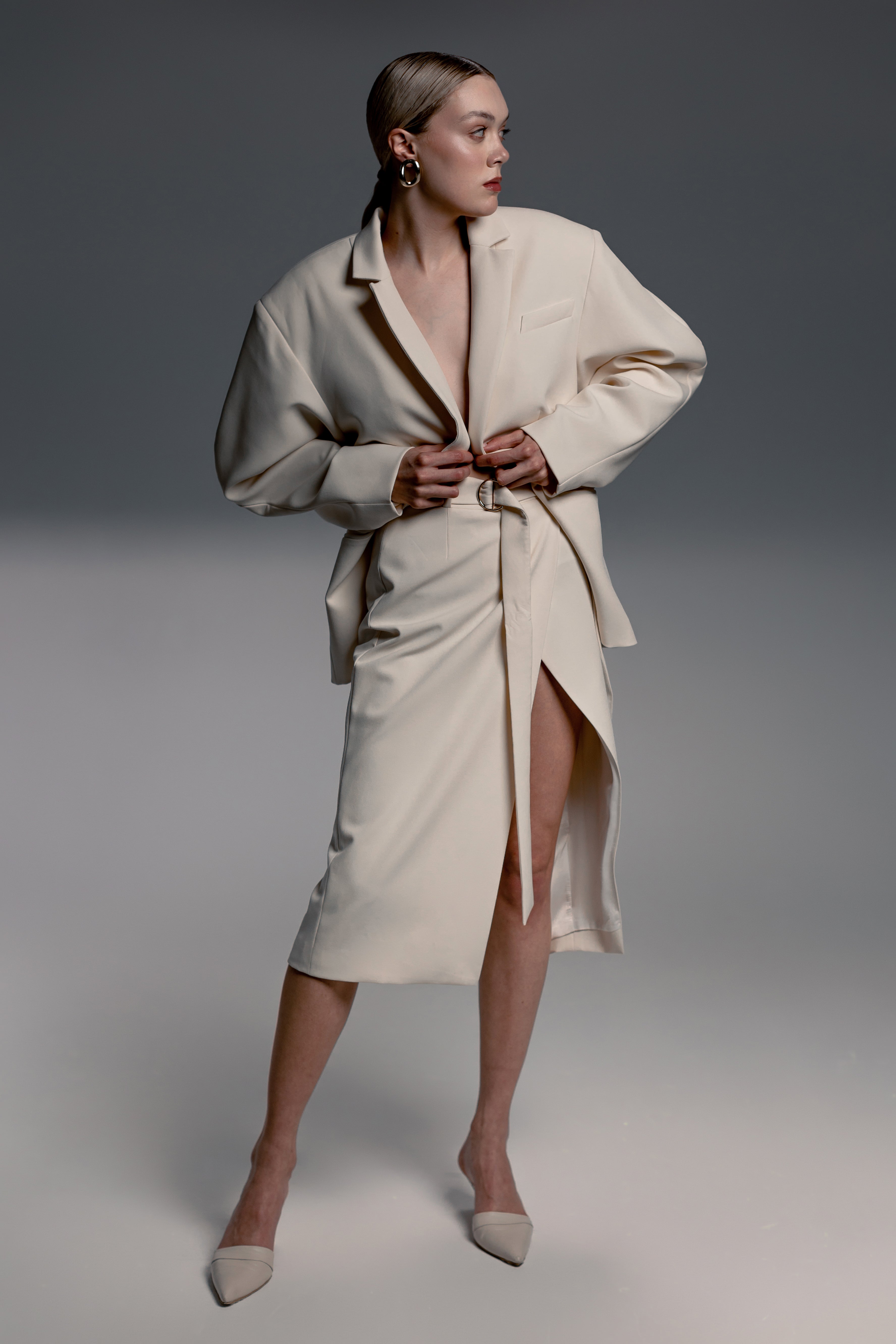 Off-White Puff Sleeve Blazer